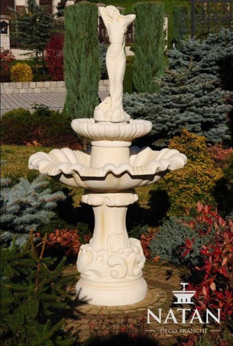 JVmoebel Skulptur Springbrunnen Garten Teich Brunnen Stein Steinbrunnen Fontaine