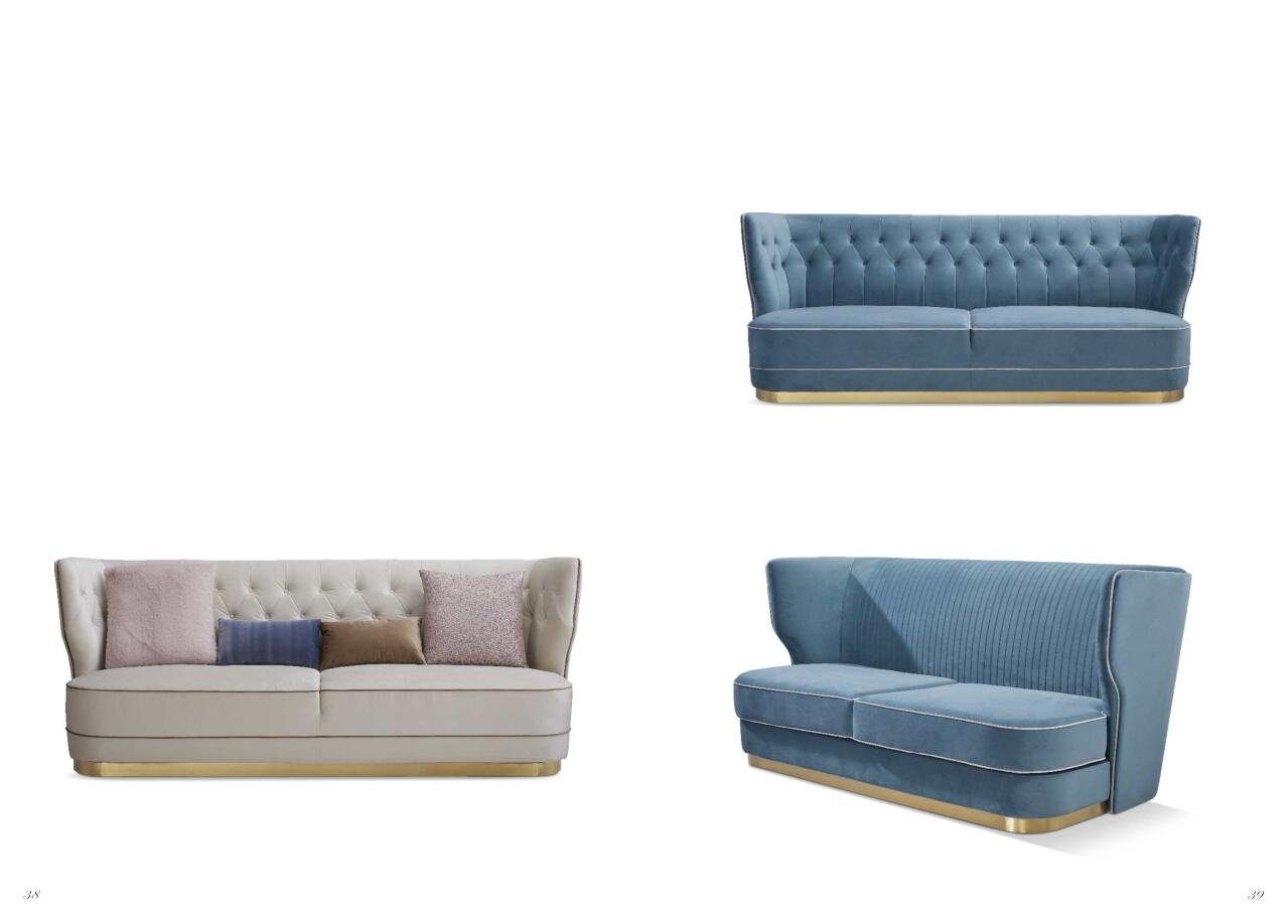 in Couch JVmoebel Europe Designer Sofa 2+2 Sofa Polster Sitzer Garnitur, Made Blau Sofagarnitur