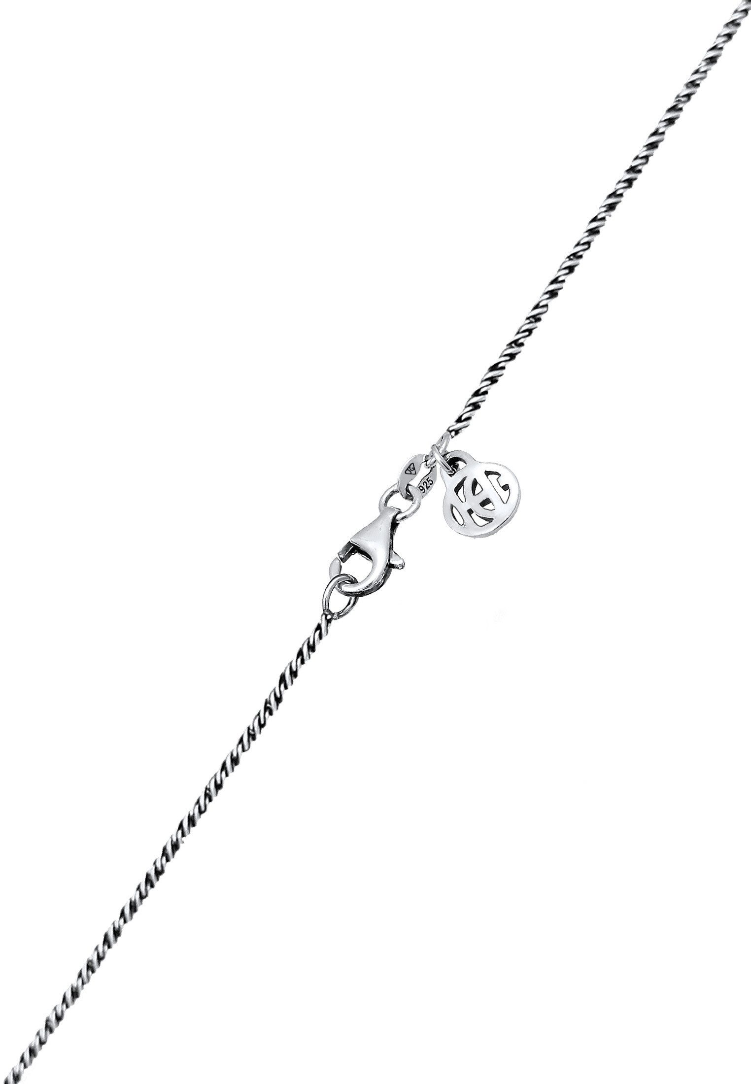 HAZE & GLORY Lange Kette Anhänger - Trinity Lava Tigerkopf Barren 925 Silber, Tiger