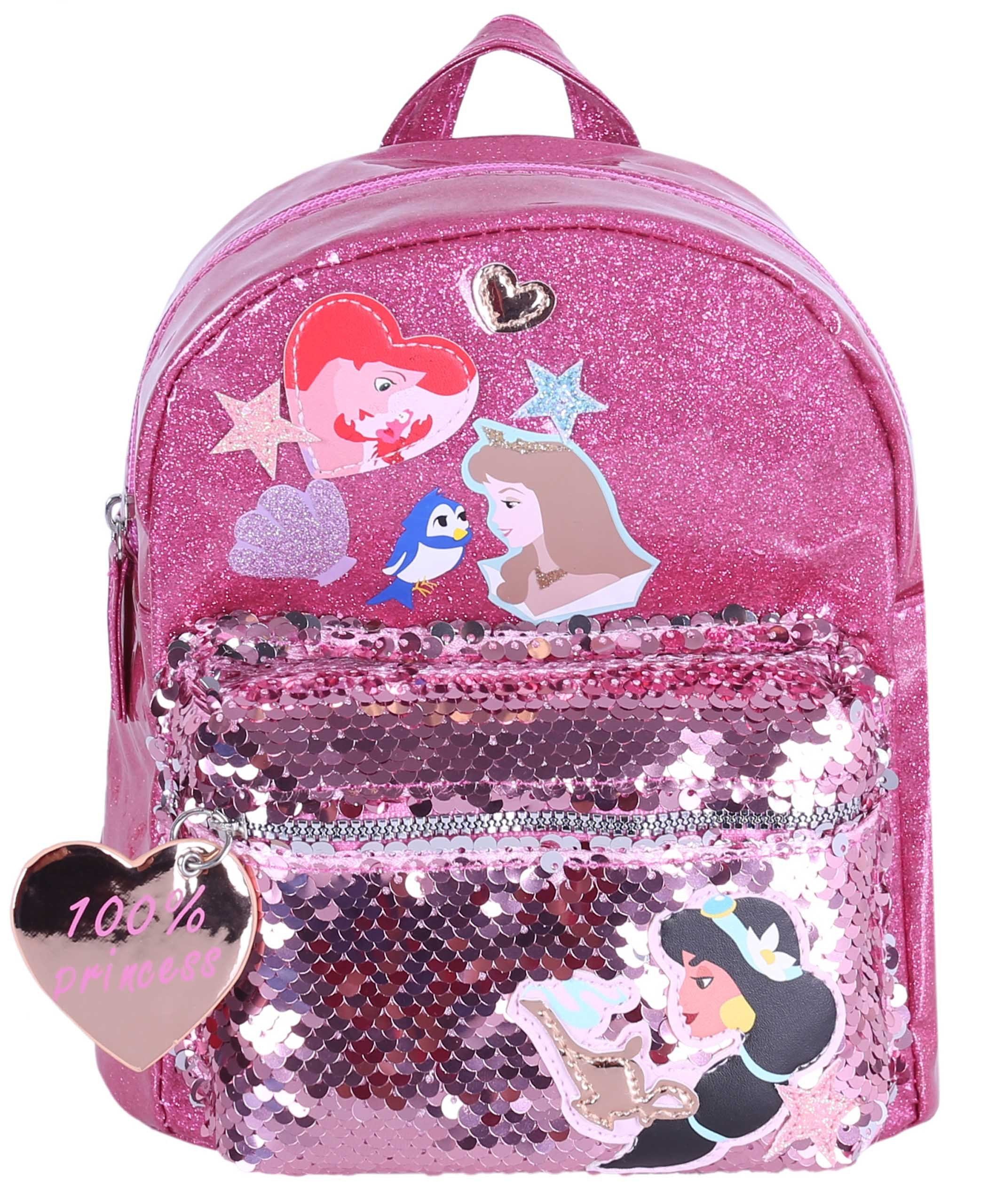 Schulrucksack Rosa, glitzernder Rucksack mit DISNEY Princess