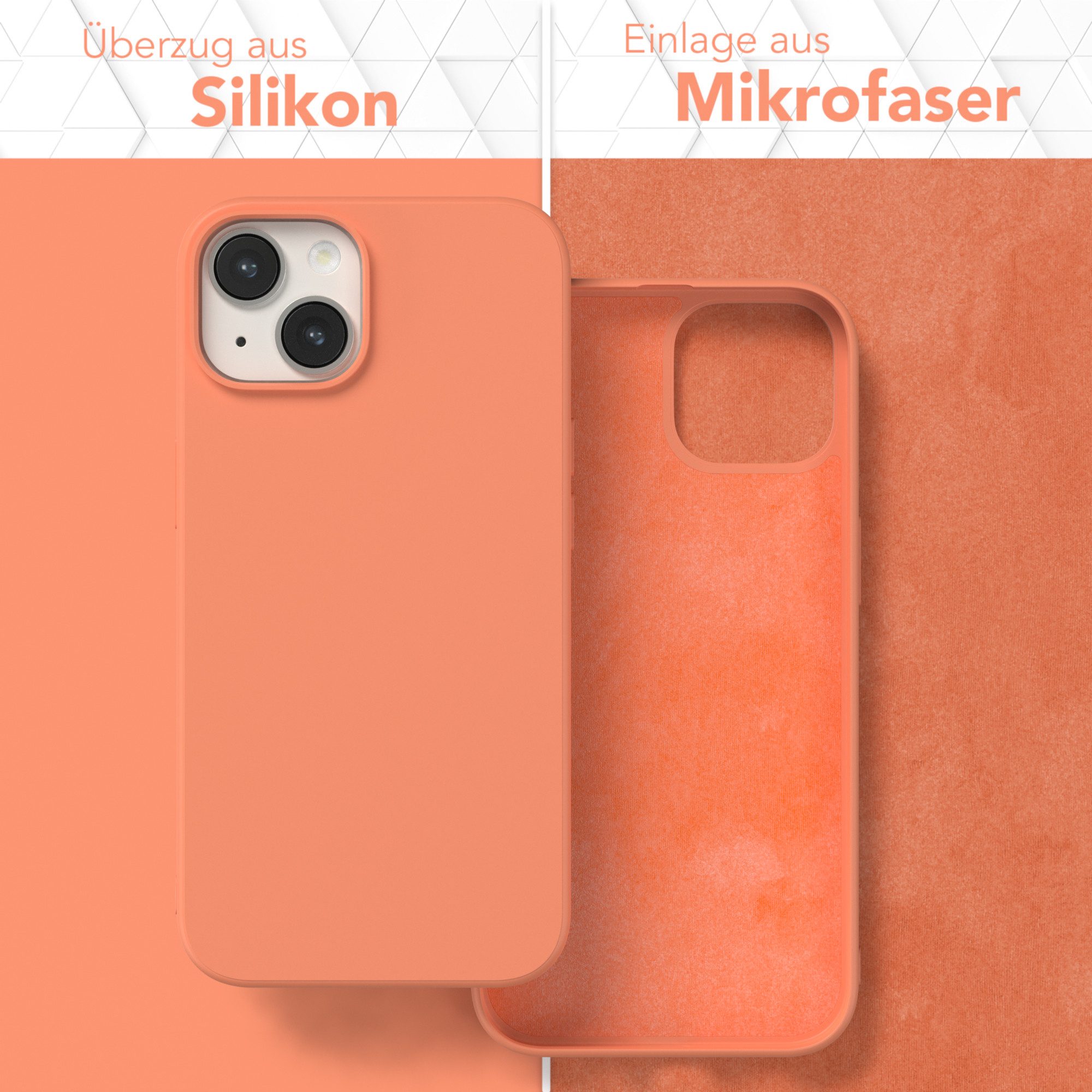 EAZY CASE Handyhülle für Apple iPhone 14 Hülle Silikon 6,1 Zoll, Schutzhülle mit Kameraschutz telefonhülle elastisch bumper tpu Orange
