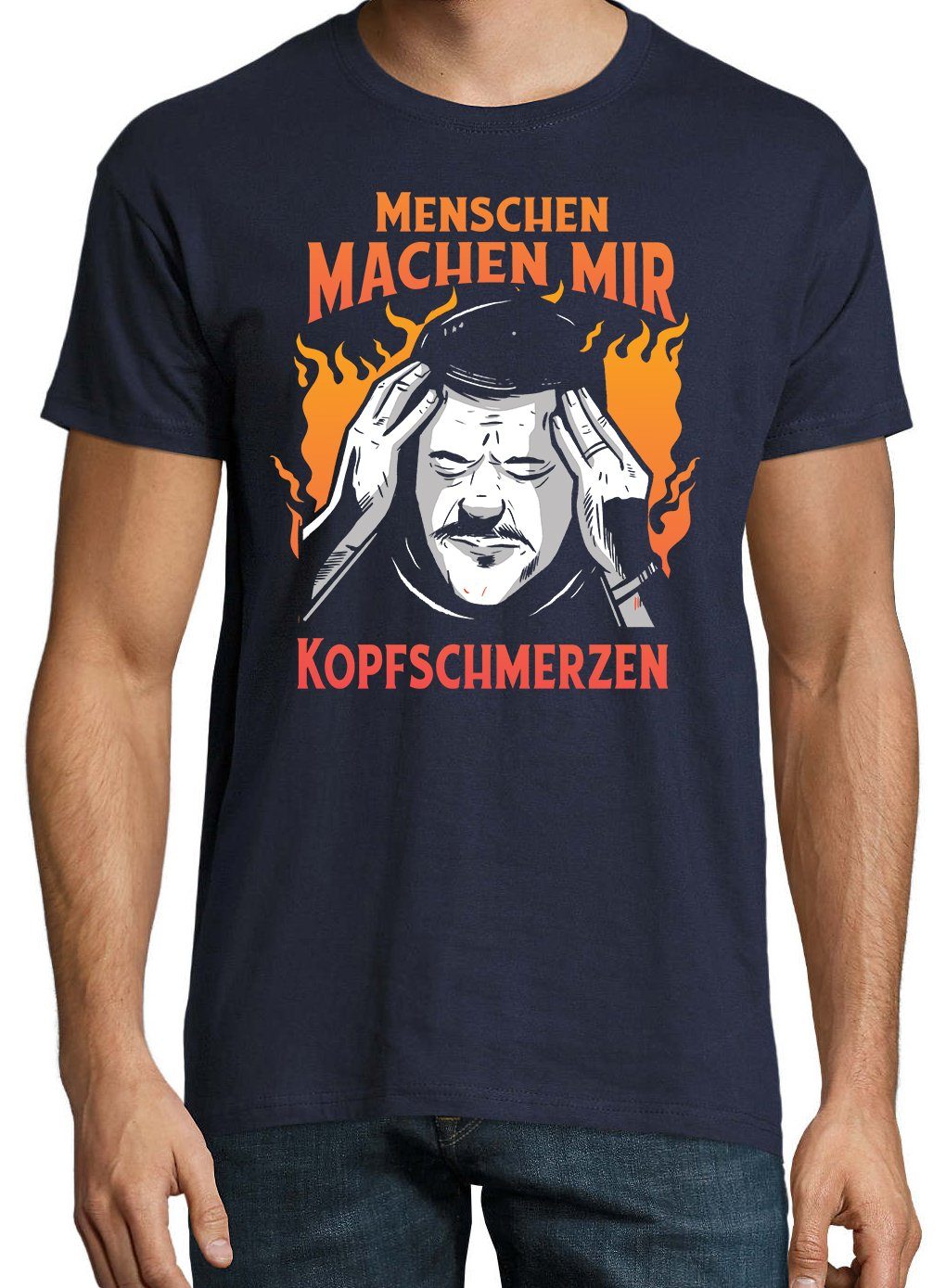 T-Shirt Kopfschmerzen" Machen Herren Navy Print-Shirt Spruch Blau Mir "Menschen lustigem Designz mit Youth