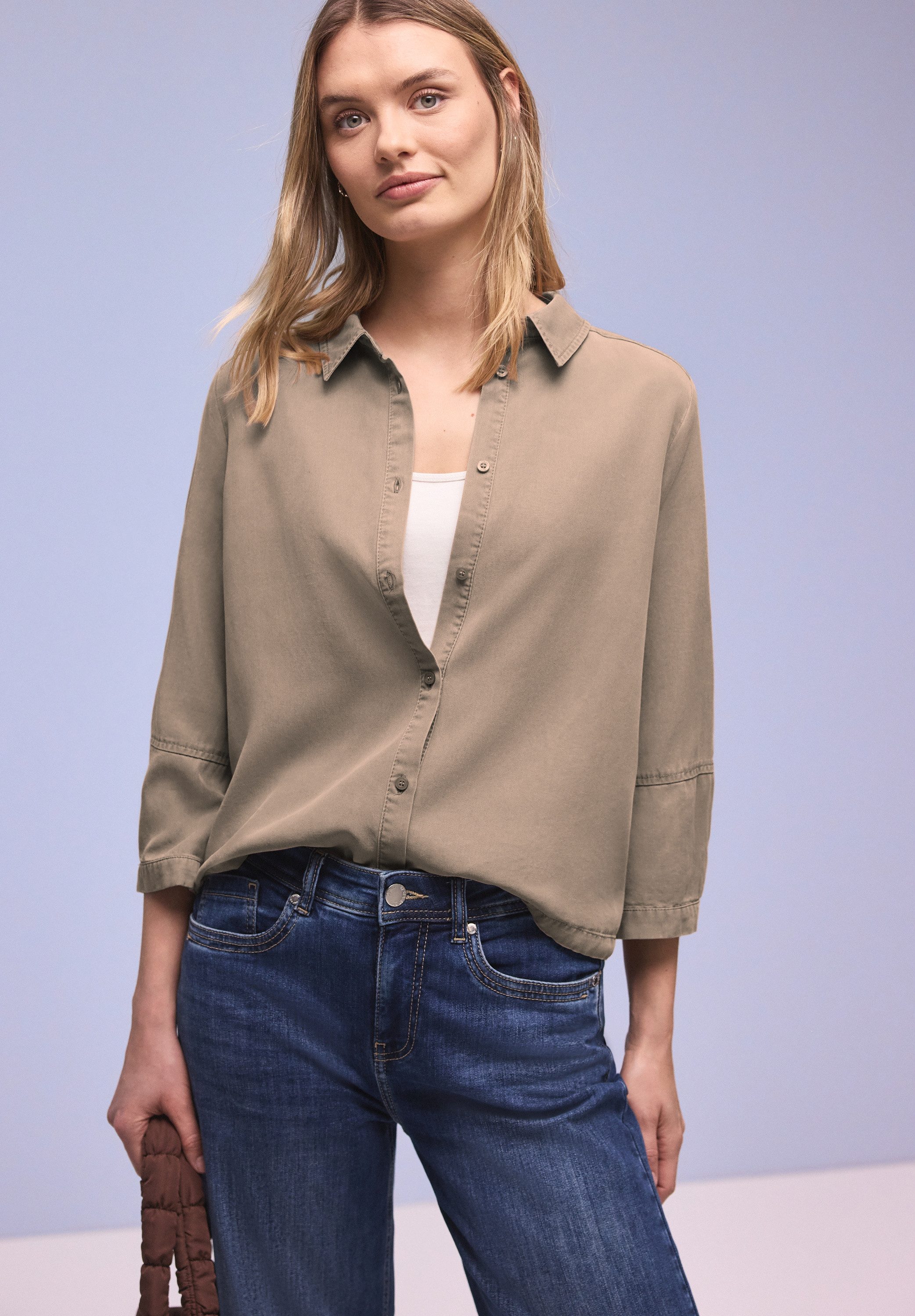 STREET ONE Hemdbluse im Washed-Look, 3/4-Arm günstig online kaufen