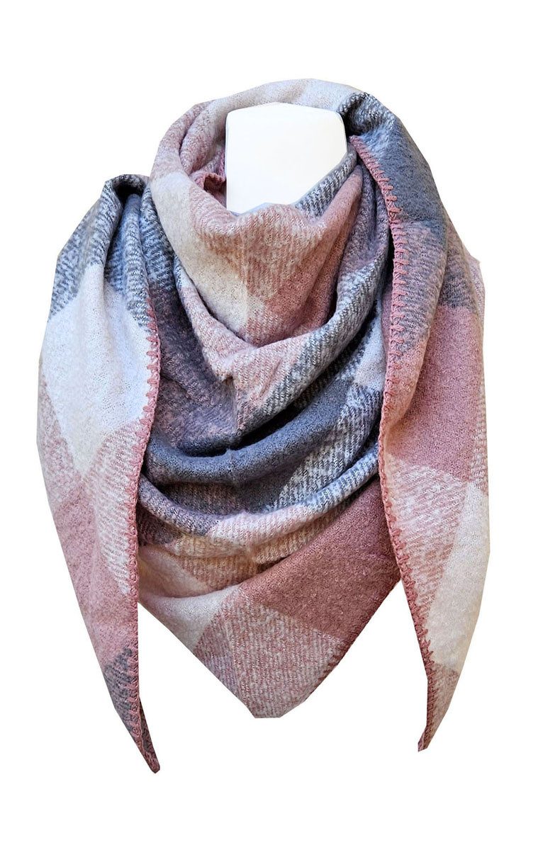 Dreieckstuch SAISON Dreieckschal Karo Rosa Winter günstig online kaufen