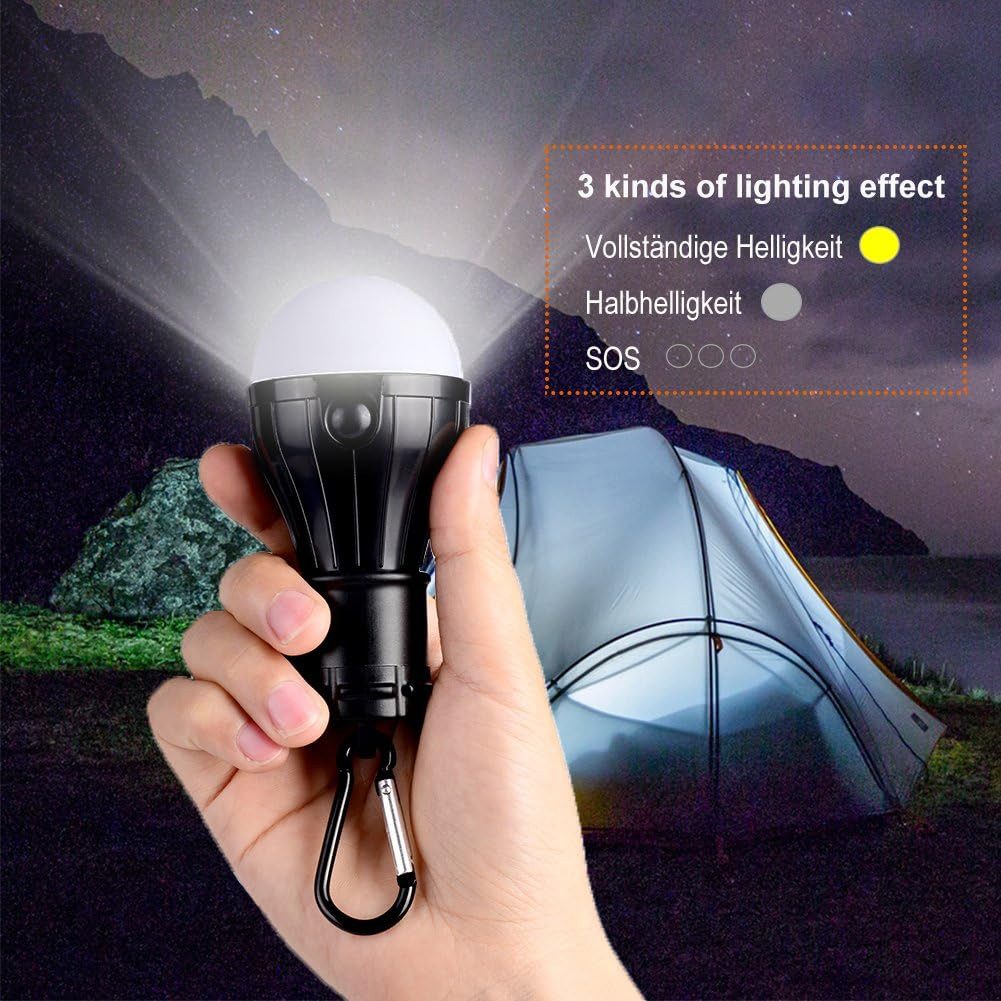 FELIXLEO LED Laterne Campinglampe mit Karabiner 4 Stuecke LED Zeltlampe Wasserdicht