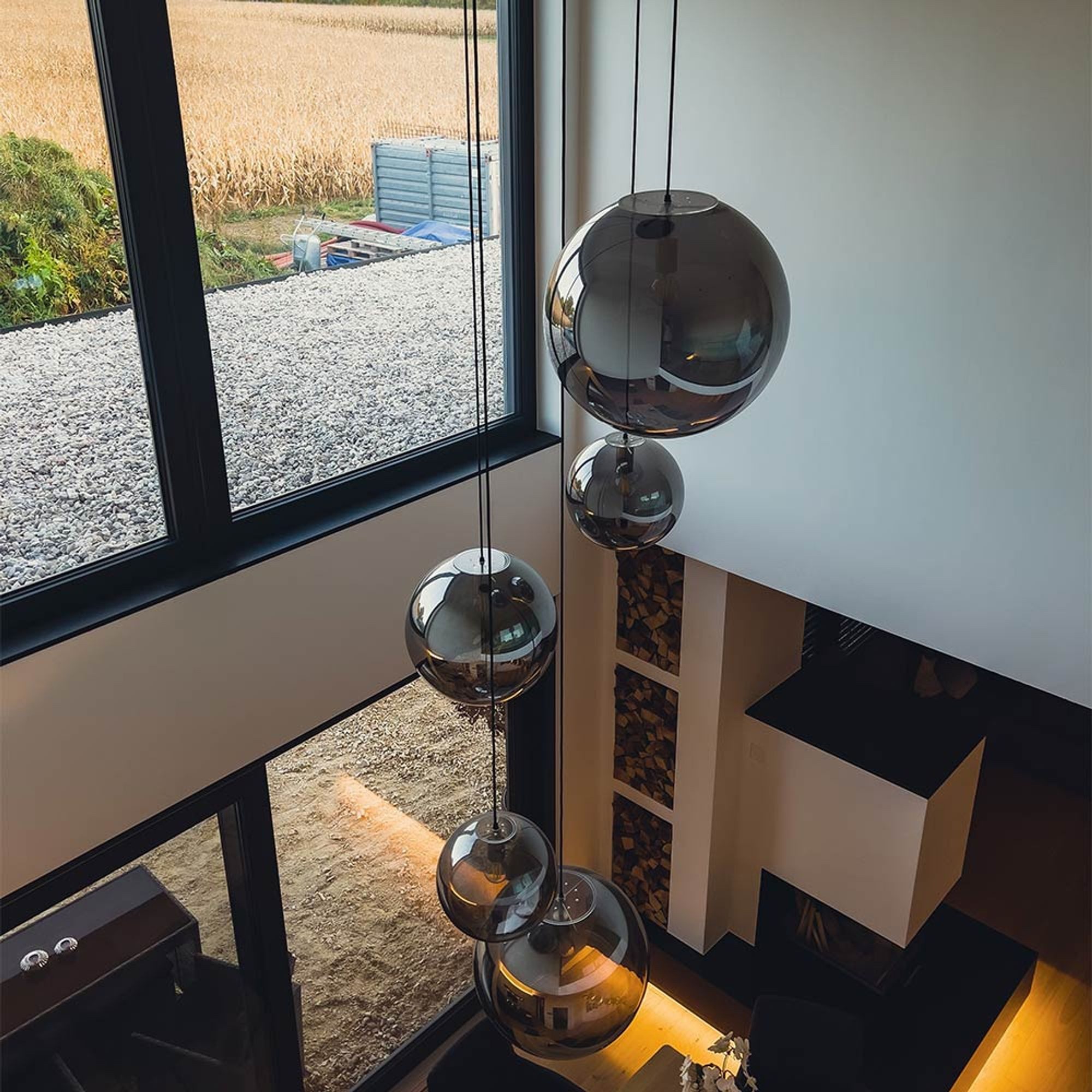 s.luce Pendelleuchte Orb 5-flammige Galerielampe Modular