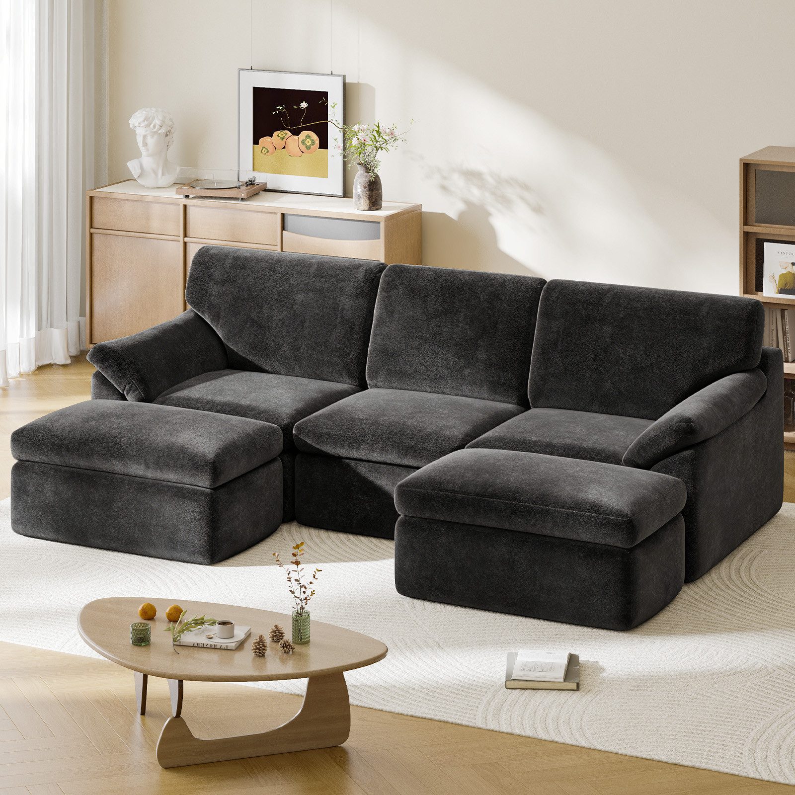 Gywowken Ecksofa Modulares Sofa 240 cm breit - Couch L-Form - Vakuumverpackt, Set, mit Liegefläche - Schlafsofa - keine Montage erforderlich