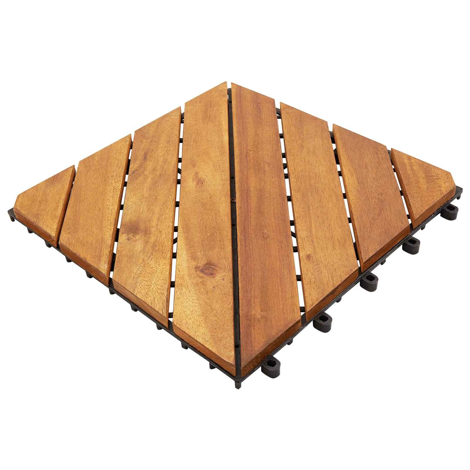 vidaXL Terrassendielen 30 x 30 cm Terrassenfliese Terrassenbelag Holz 30 Stück Braun 30x30 cm, BxL: je 0x0 cm