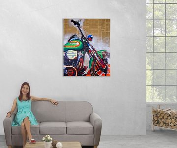 MCW Ölgemälde Wandbild Motorrad, Motorrad, Handgemalt, Hohe Qualität, Jedes Bild ein Unikat, Ölfarben