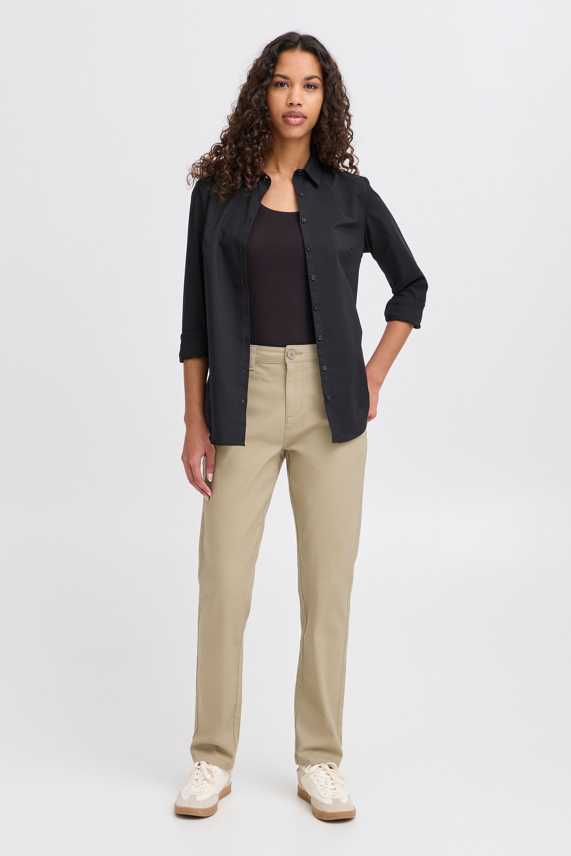 OXMO Chinohose OXKvitana Klassiche Stoffhose mit Gürtelschlaufen - Regular Fit