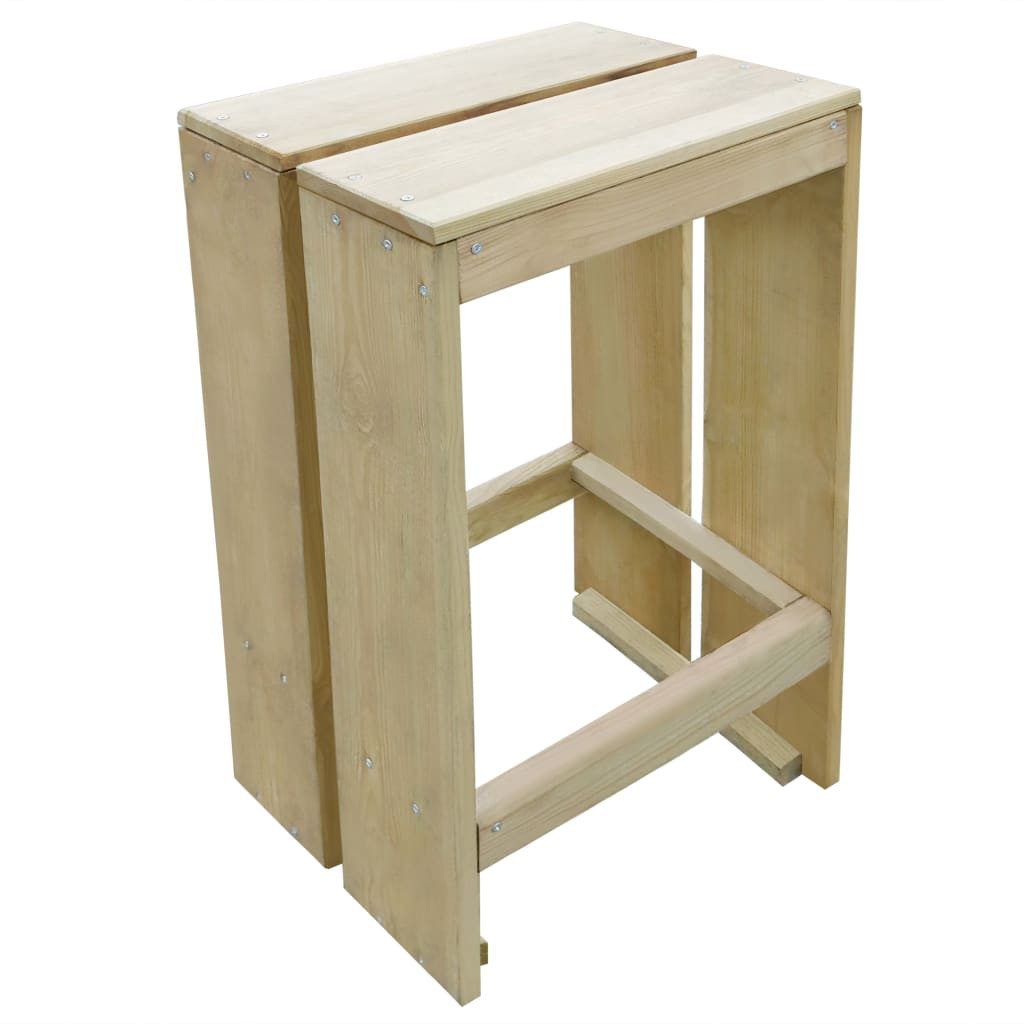 vidaXL Barhocker, Garten-Barhocker 2 Stk. Imprägniertes Kiefernholz