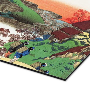 Posterlounge Alu-Dibond-Druck Katsushika Hokusai, Häuser mit Strohdächern, Wohnzimmer Malerei
