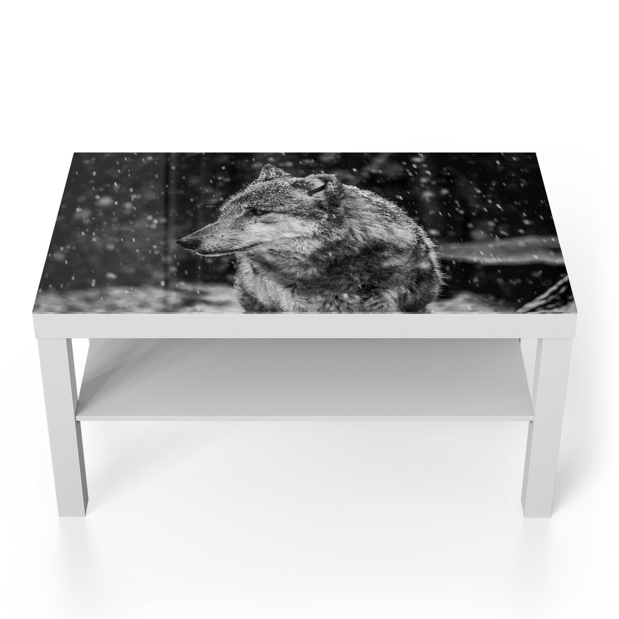 DEQORI Couchtisch 'Winterwächter', Glas Beistelltisch Glastisch modern