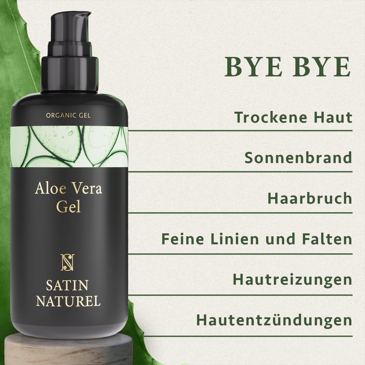 Satin Naturel Feuchtigkeitscreme Aloe Vera Bio Gel, 1-tlg.