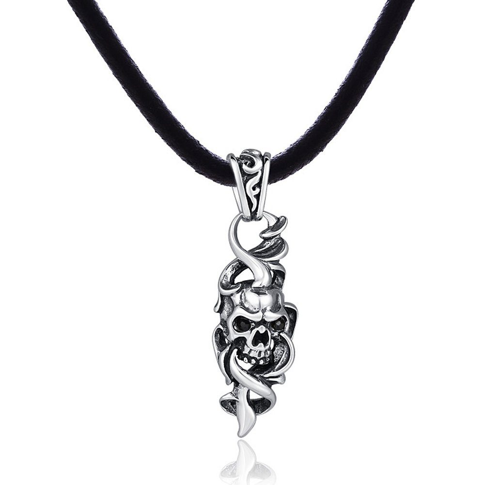 DonDon Kette mit Anhänger Lederkette Halskette günstig online kaufen