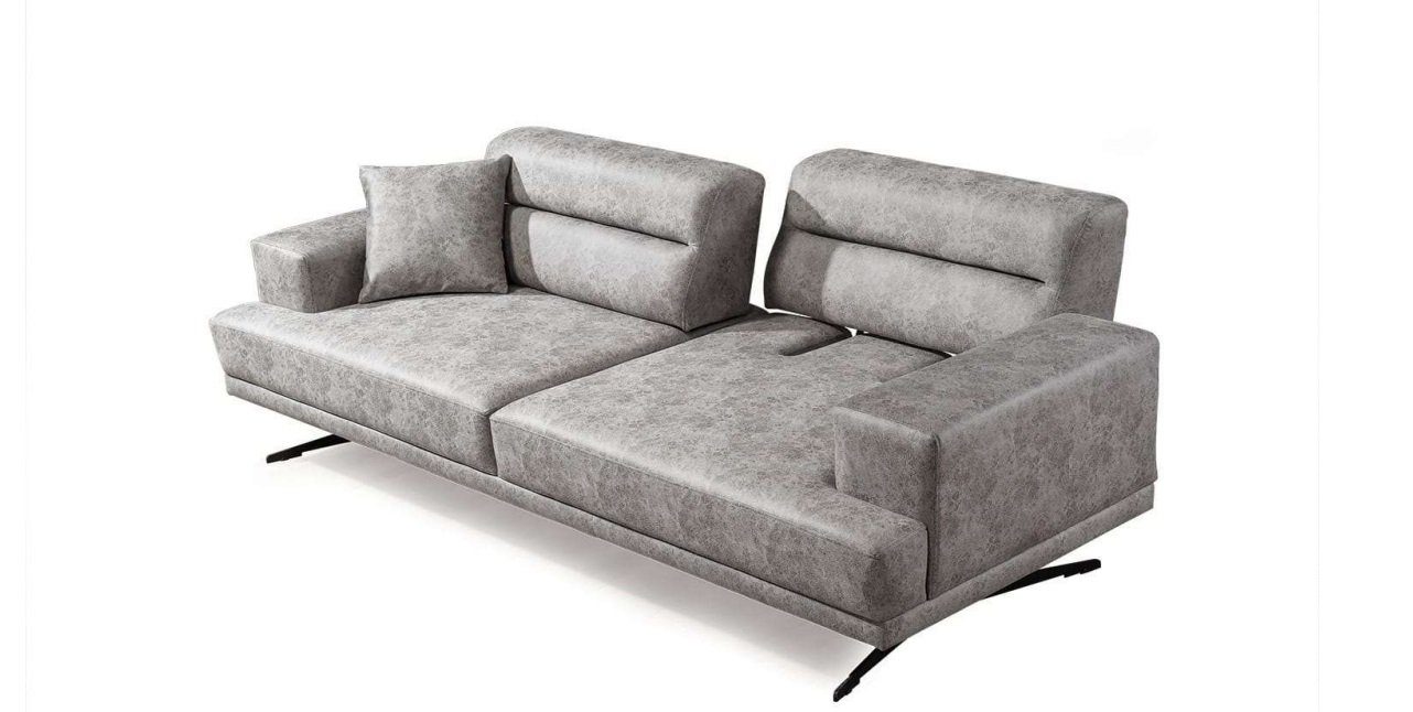 JVmoebel Sofa, Sofa Leder Grau Modern Sitz Design Polster Sitzer 3 Sofas Dreisitzer