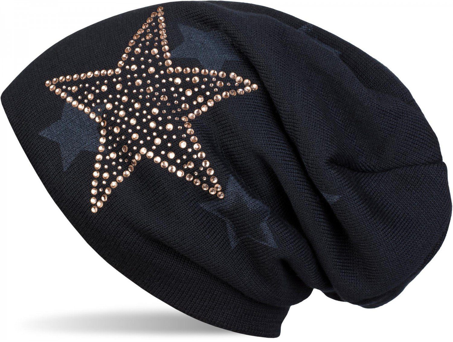 styleBREAKER Strickmütze Feinstrick Beanie mit Strass günstig online kaufen