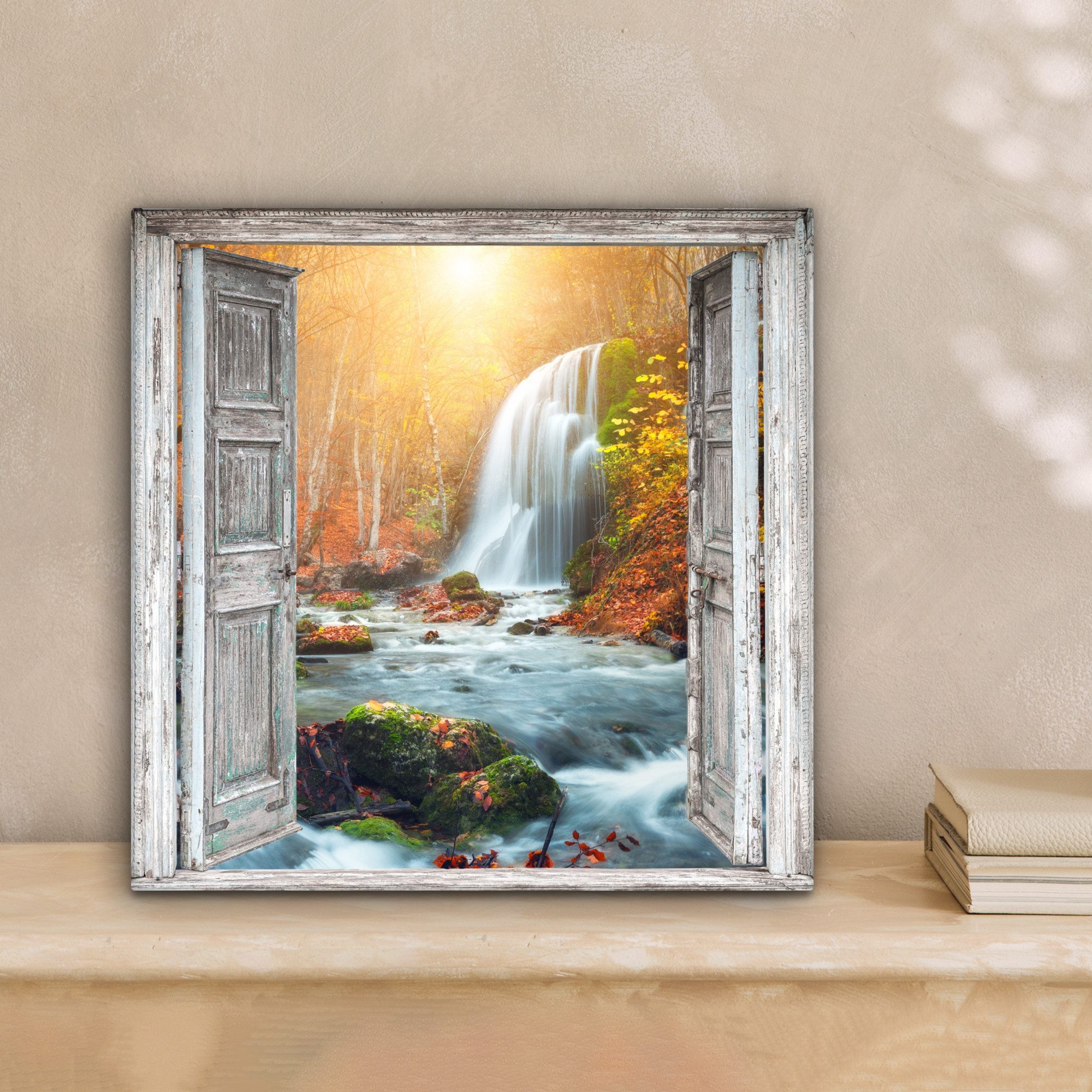 OneMillionCanvasses® Leinwandbild Wasserfall - Aussicht - günstig online kaufen