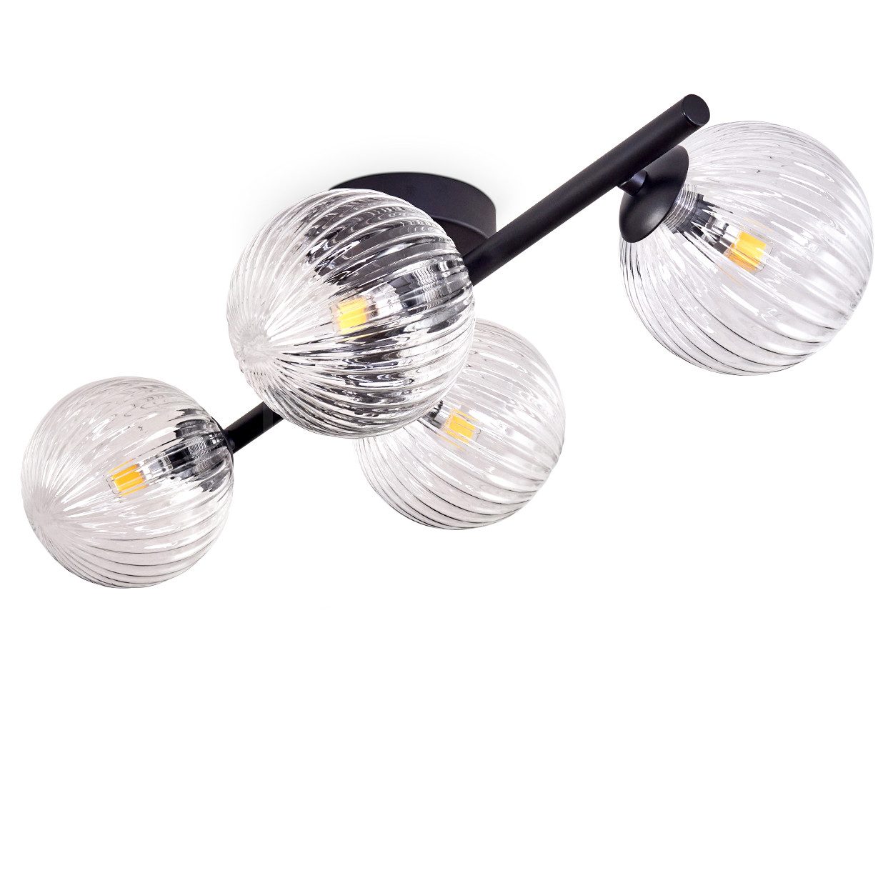hofstein Deckenleuchte Deckenlampe aus Metall/Glas in günstig online kaufen