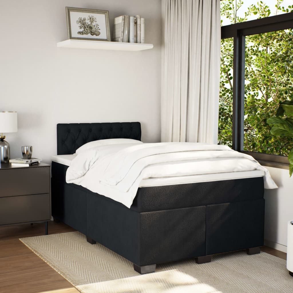 vidaXL Bett Boxspringbett mit Matratze Schwarz günstig online kaufen