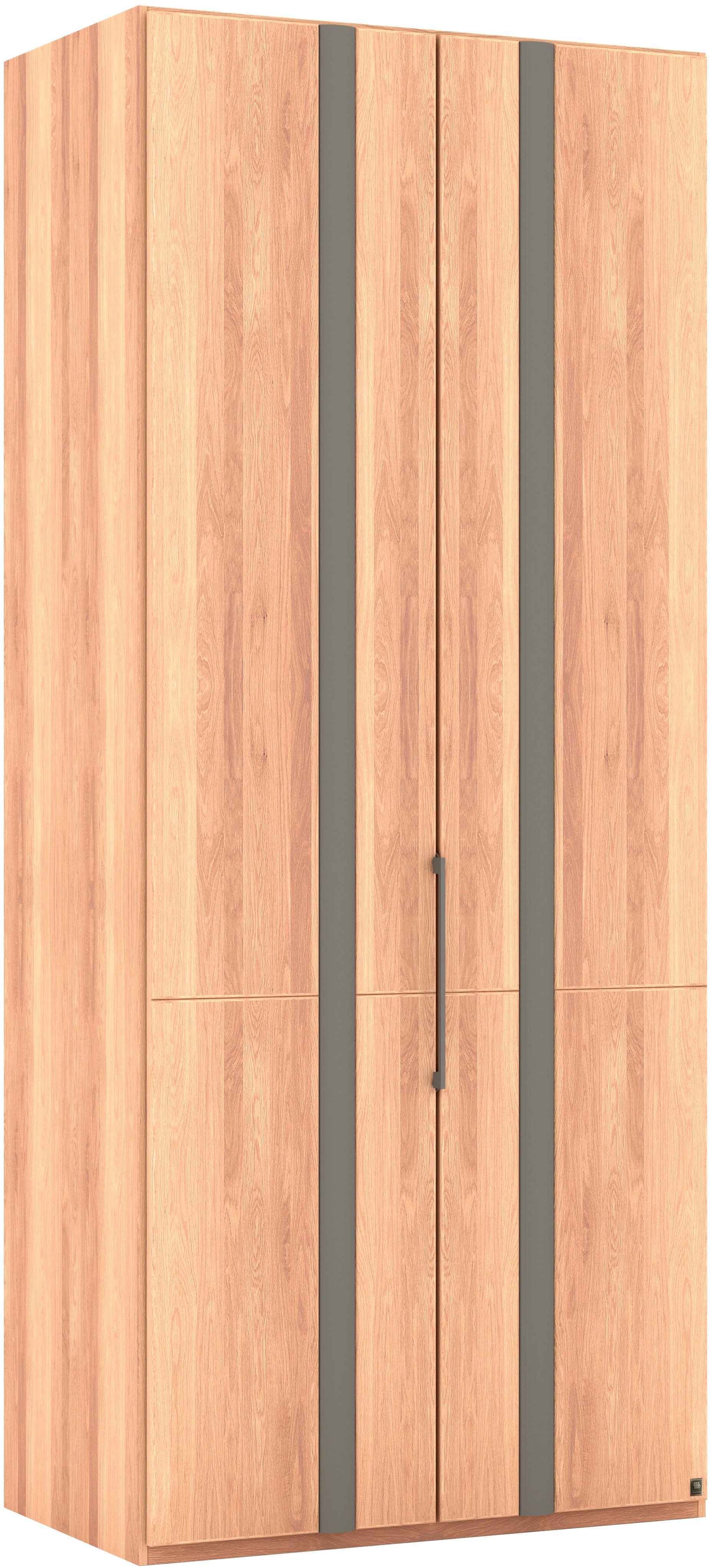 Musterring Kleiderschrank Sorrent, Kleiderschrank, teilmassiv Eiche (mit Türdämpfern, in 5 Breiten & 2 Höhen, extra Böden, MADE IN GERMANY) Türen in Eiche massiv mit Absetzung in Schiefer, verschiedene Maße