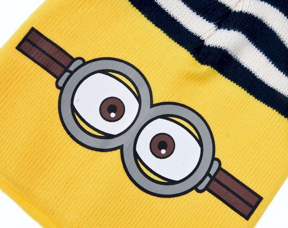 Despicable Me Beanie Minnions Jungen und Mädchen Mütze Kinder Original Minions Despicable Me Wintermütze Kindermütze Gelb Gr.52 + 54