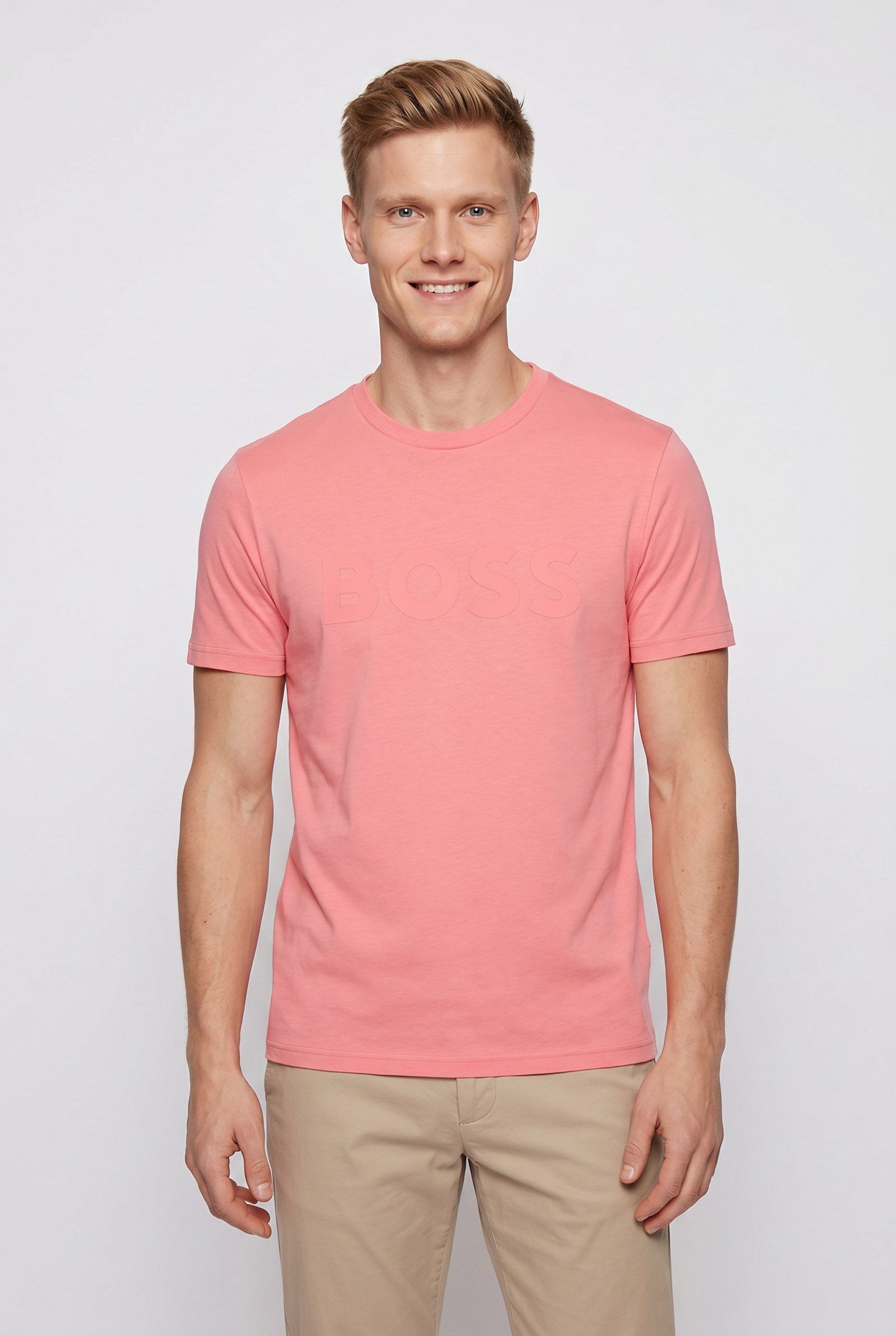 BOSS ORANGE T-Shirt Thinking (1-tlg) Rundhalsausschnitt, Regular Fit, großer Logodruck