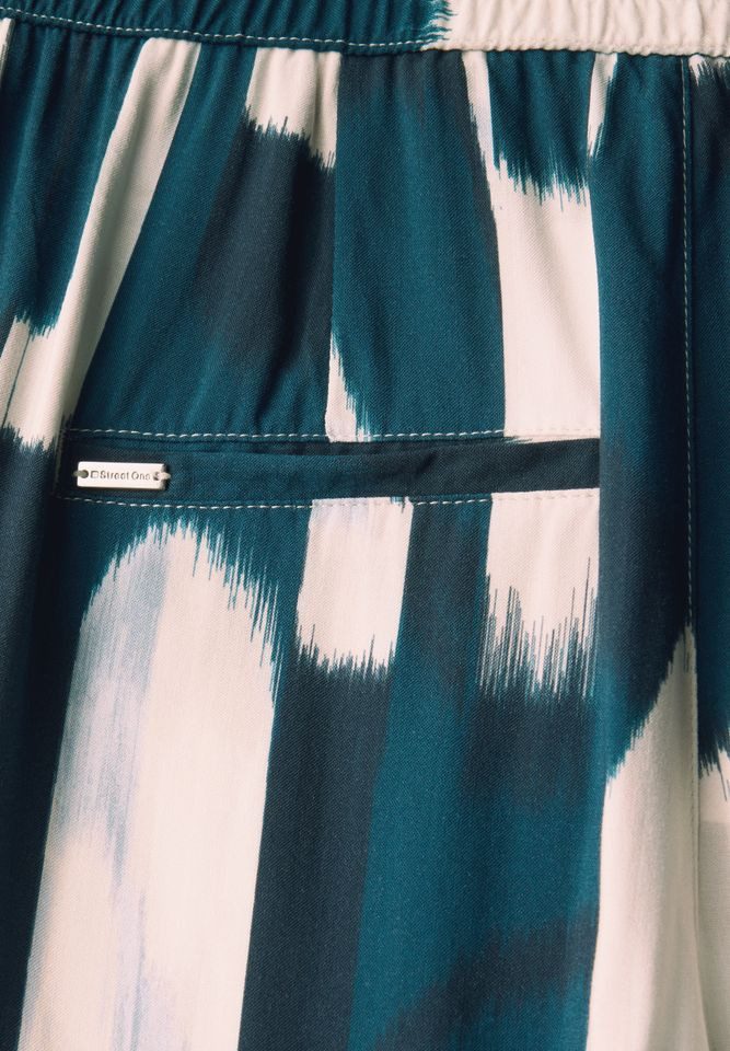 STREET ONE Stoffhose – Gemusterte Wide günstig online kaufen