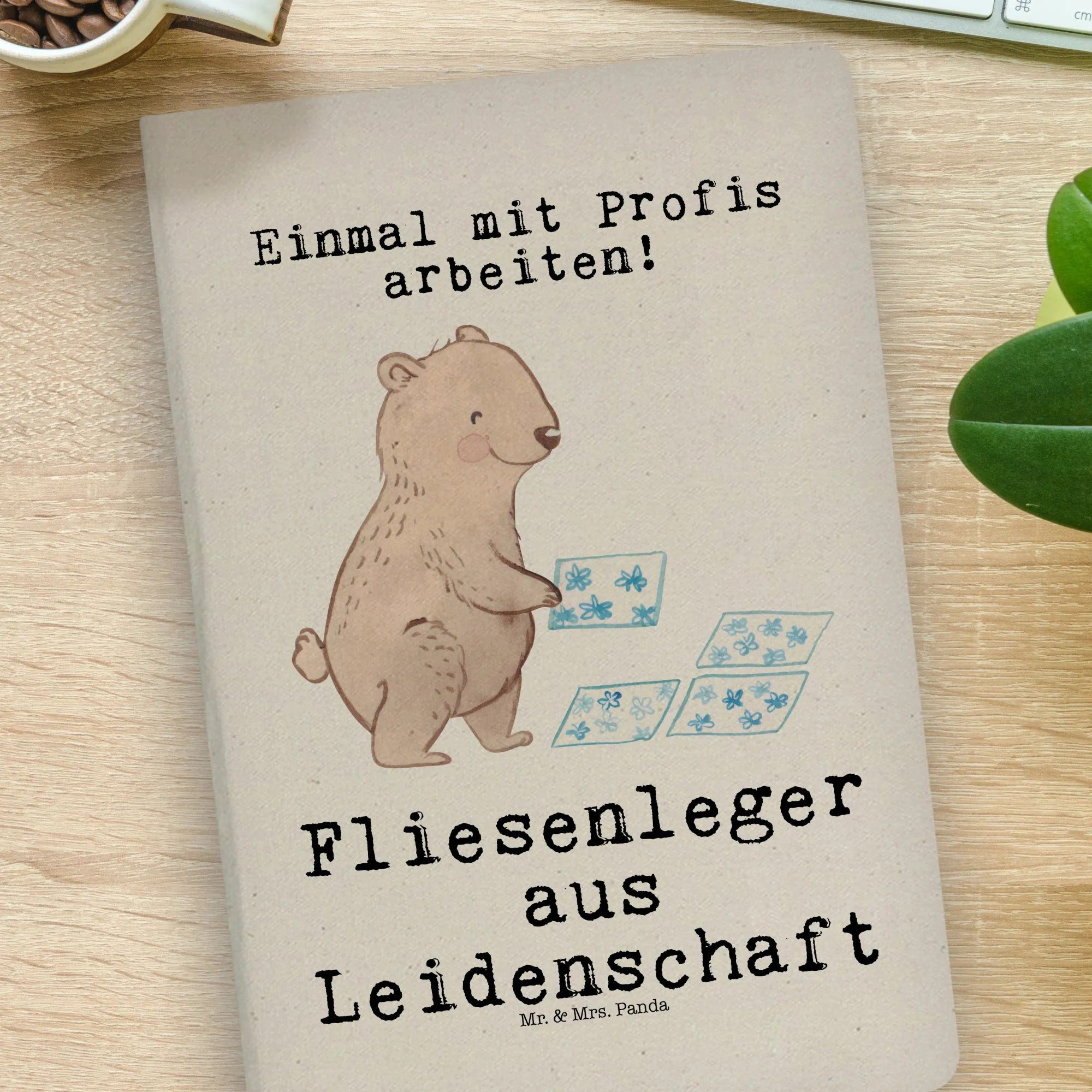 Thumbnail - Mr. & Mrs. Panda Notizbuch Fliesenleger Leidenschaft - Transparent - Geschenk, Rente, Fliesenleg Mr. & Mrs. Panda, Echte...