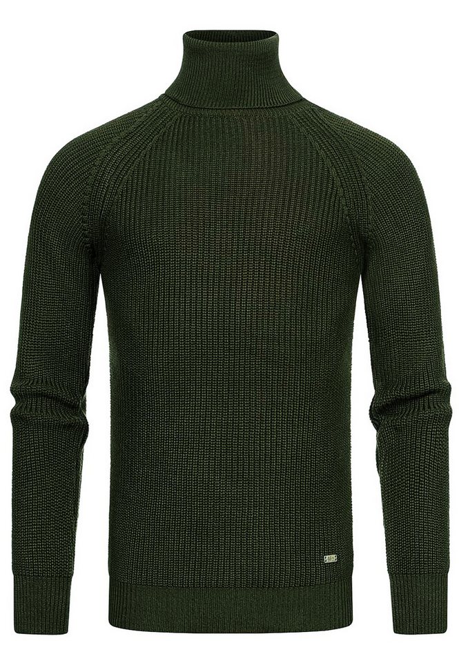 R-NEAL Rollkragenpullover Rollkragen Business Pullover Freizeit Grob-Strick Pulli Einfarbig