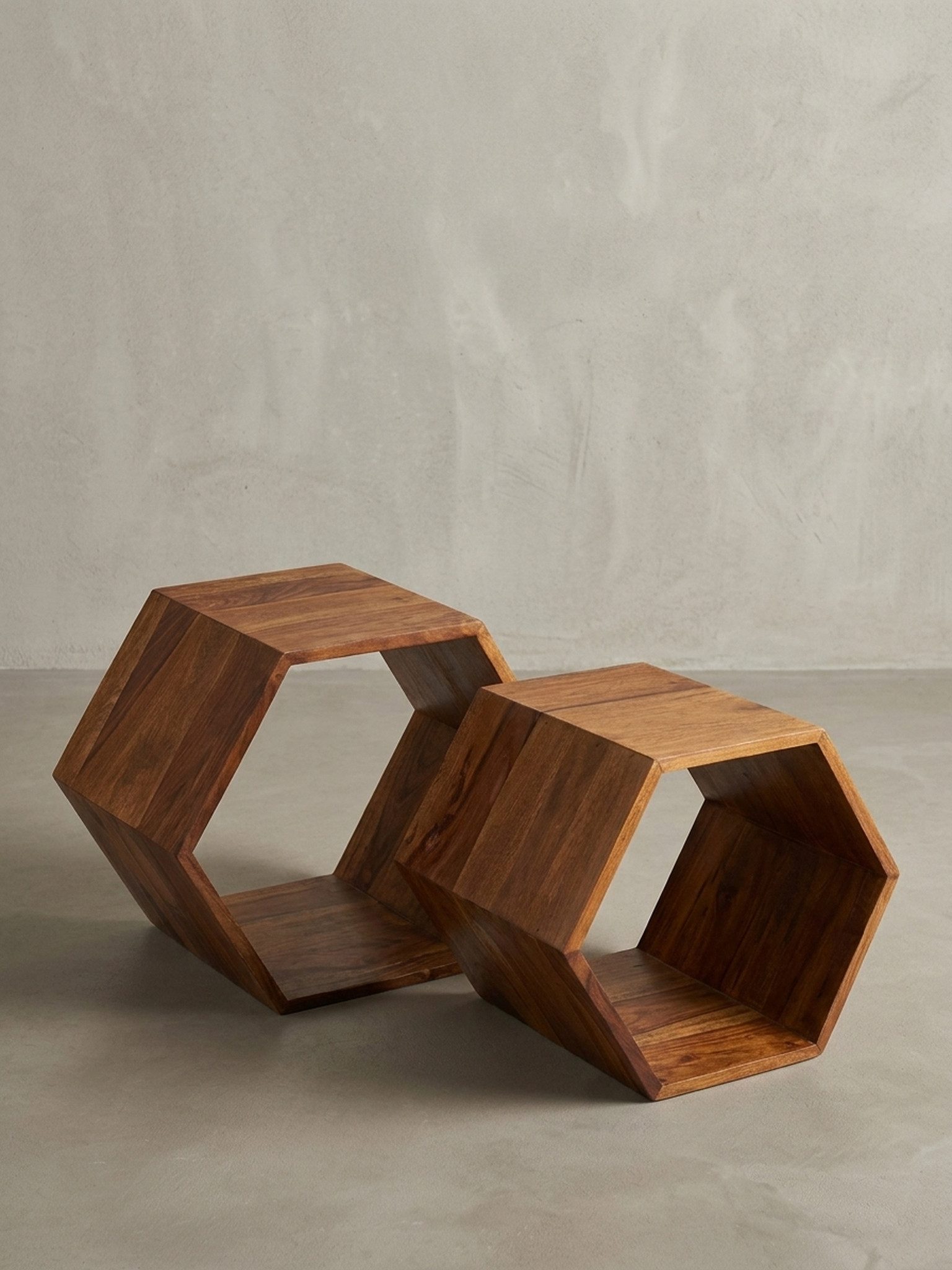 KADIMA DESIGN Satztisch Beistelltisch 2er Set Massivholz Design Wohnzimmertisch Couchtisch (Sofatisch Holz, Ablagetisch Sofa klein), Couchtisch-Set massiv, Designer Satztisch Wohnzimmer, Kleiner