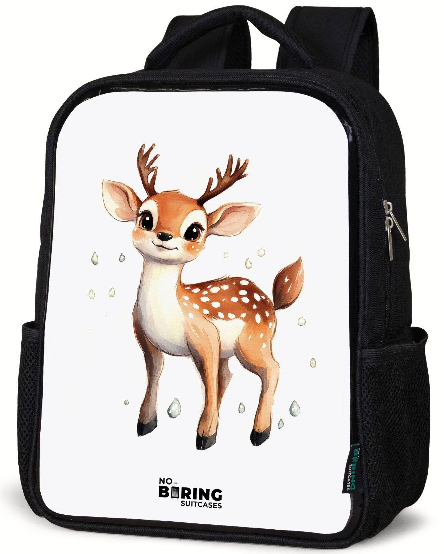Rucksack Junghirsch mit Geweih und weißen Punkten