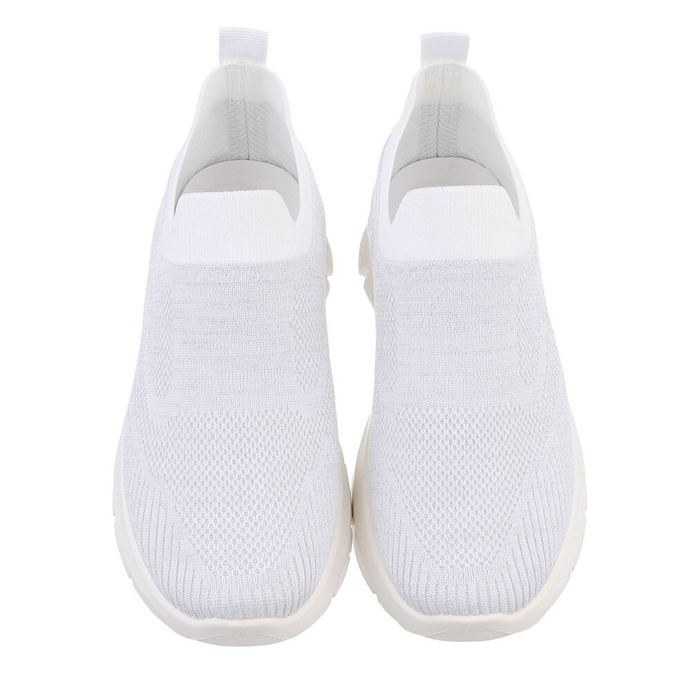 Ital-Design Damen Low-Top Freizeit Sneaker (86706683) Keilabsatz/Wedge Sneakers Low in Weiß