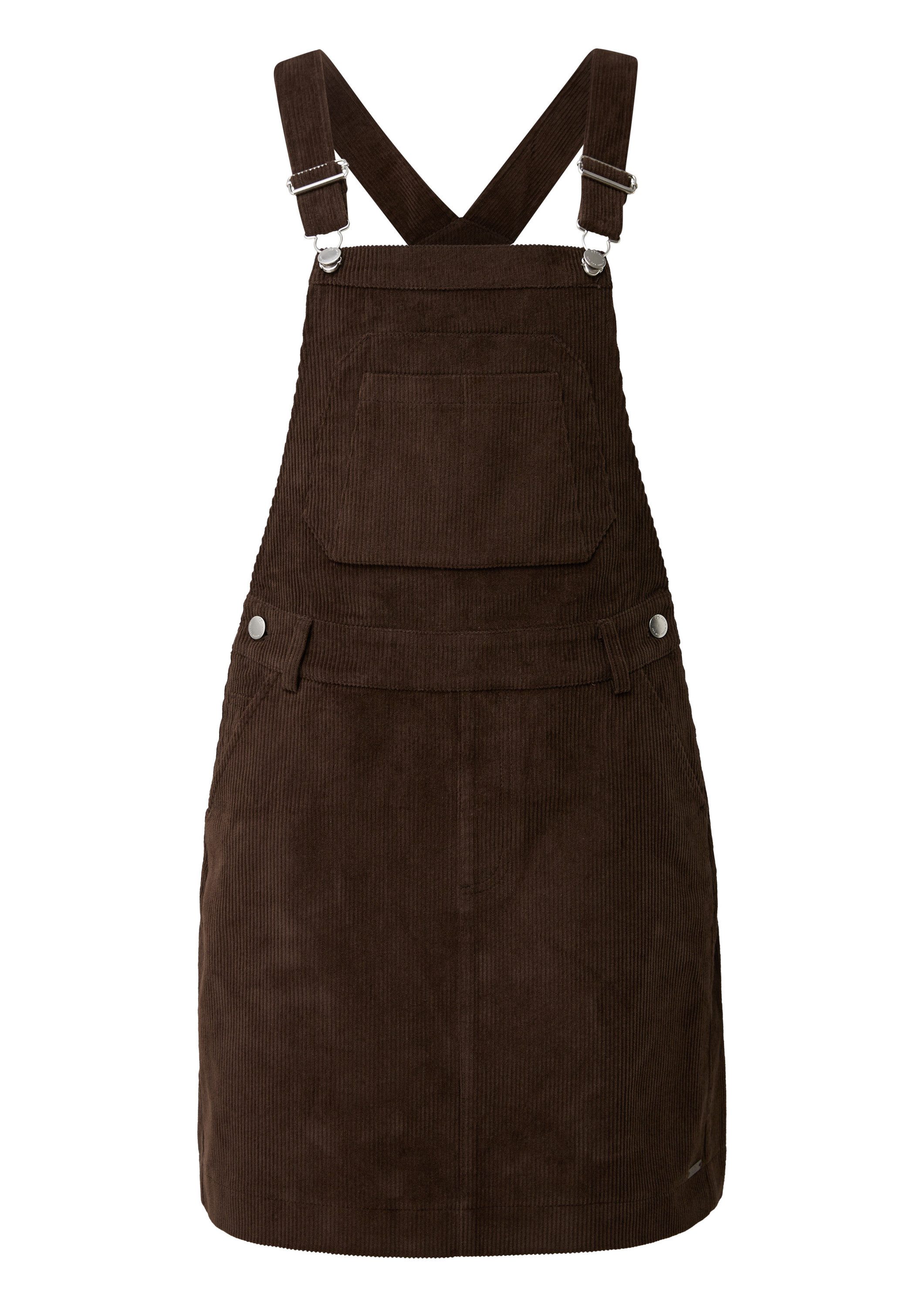 QS Minikleid Kleid Mini-Latzkleid aus Cord