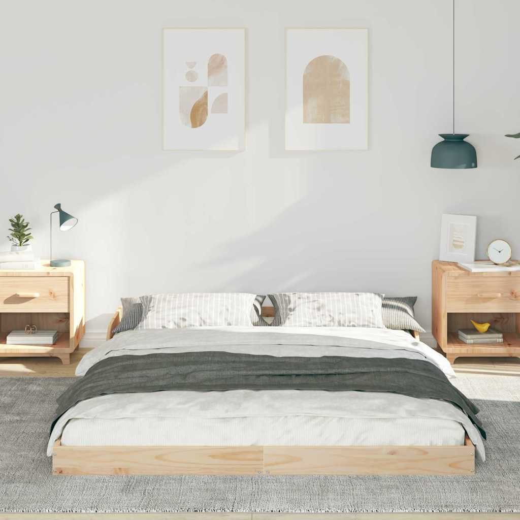 vidaXL Bett Bettrahmen Braun 140 x 210 cm Massives Kiefernholz (1-tlg)