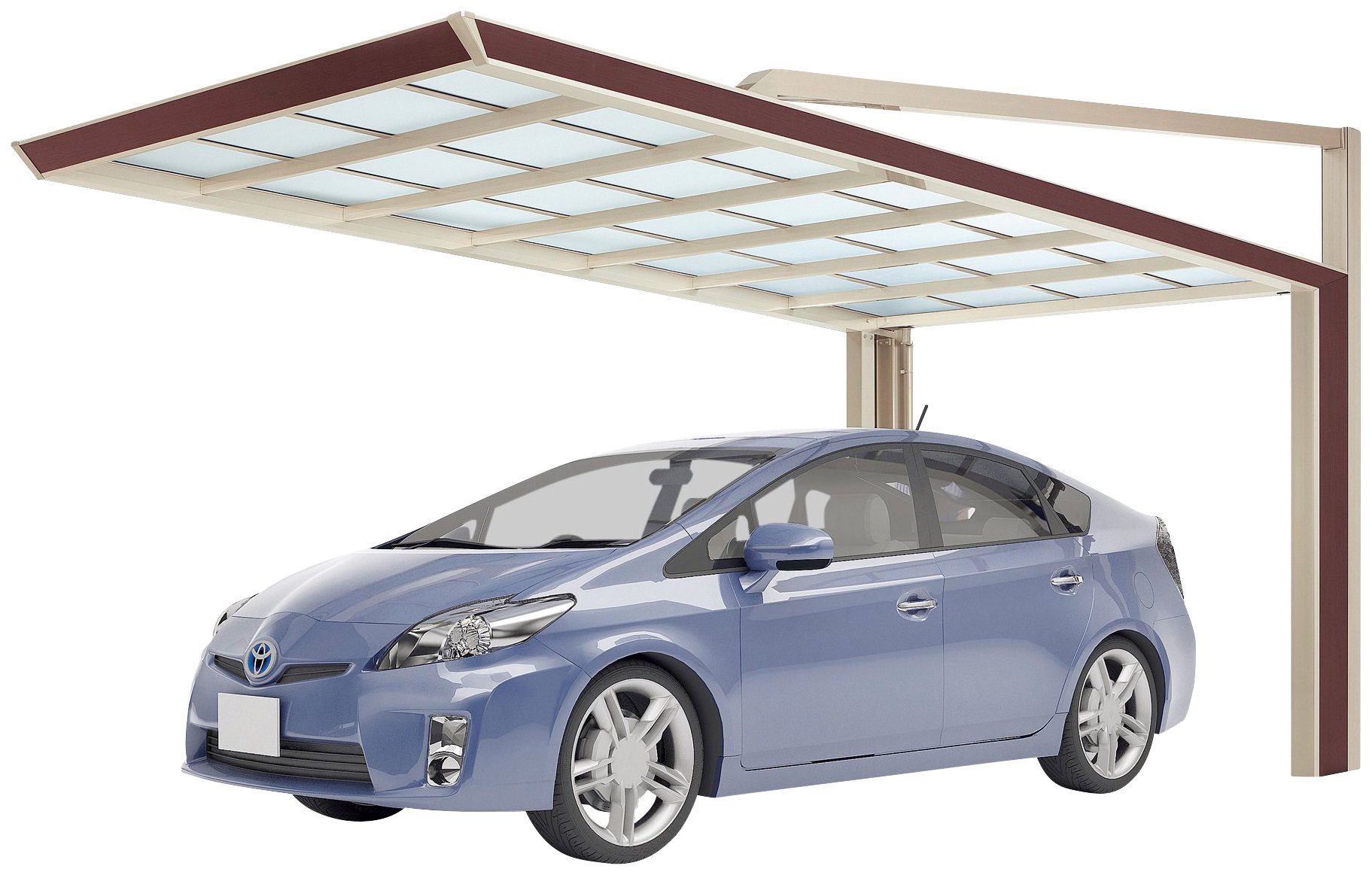 cm, 210 Einzelcarport My-Port Typ Standard-sepiabraun, Aluminium cm 60 2651 Typ Einfahrtshöhe, 263x515 Next BxT: Ximax