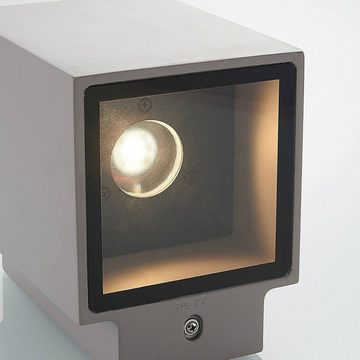Lindby LED Außen-Wandleuchte Cataleya, LED-Leuchtmittel fest verbaut, warmweiß, Modern, Beton, grau, 1 flammig, inkl. Leuchtmittel