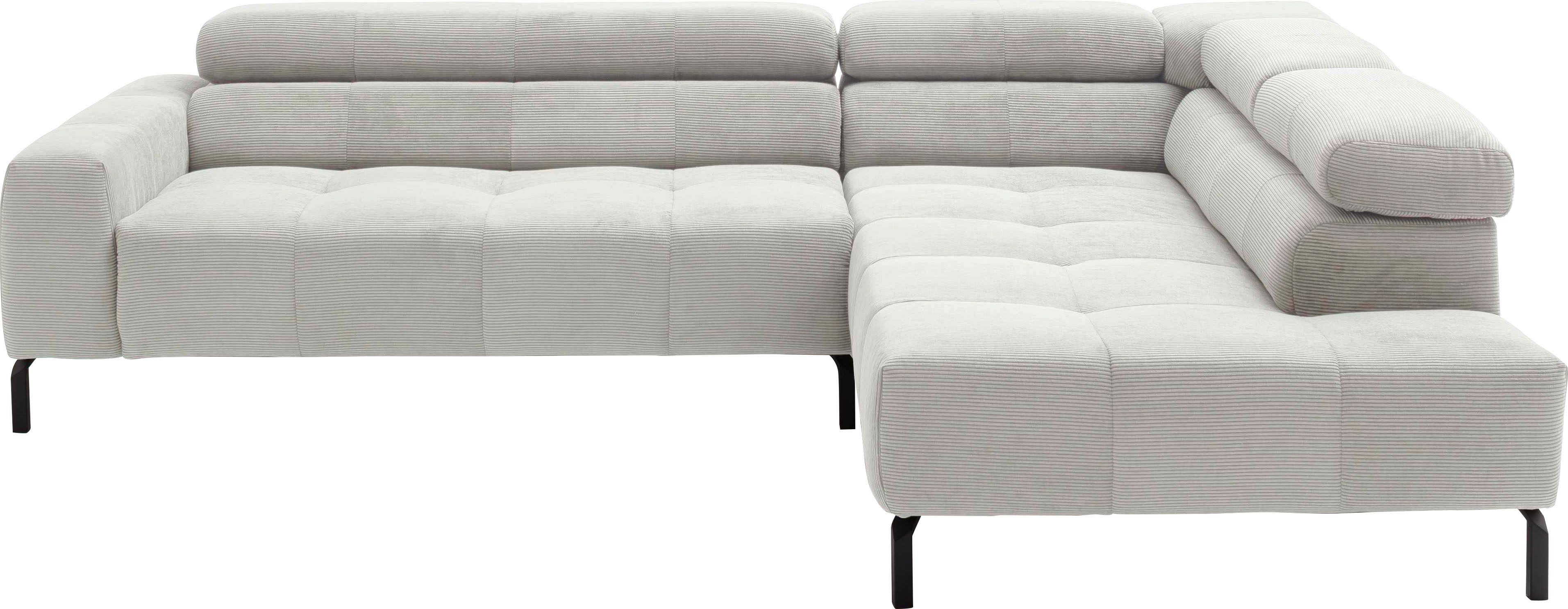 Ecksofa Claya, L-Form, incl. Kopfteilverstellung, Breite 276 cm