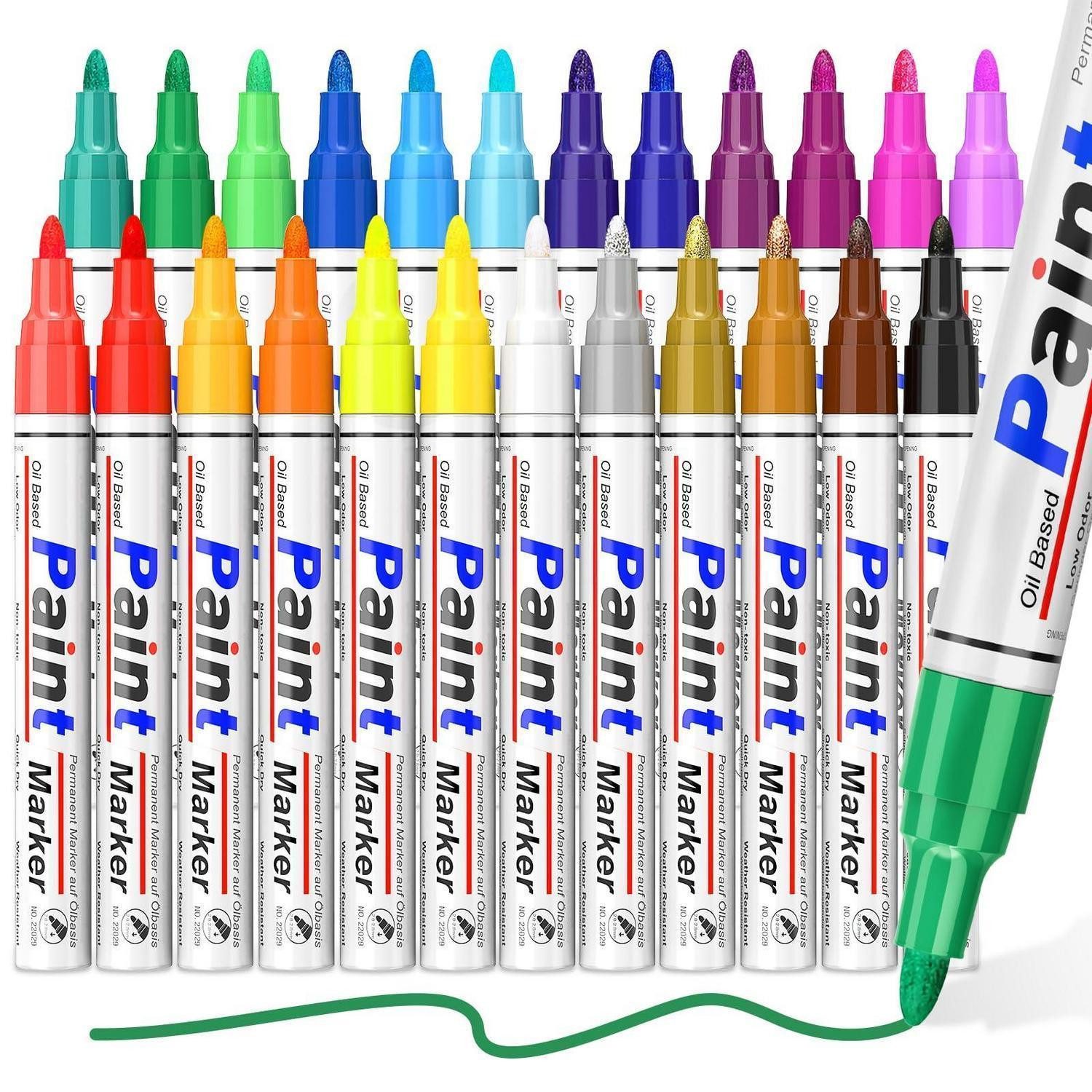LuxusKollektion Permanentmarker Permanent Marker Set, 24 Farben, wasserfest