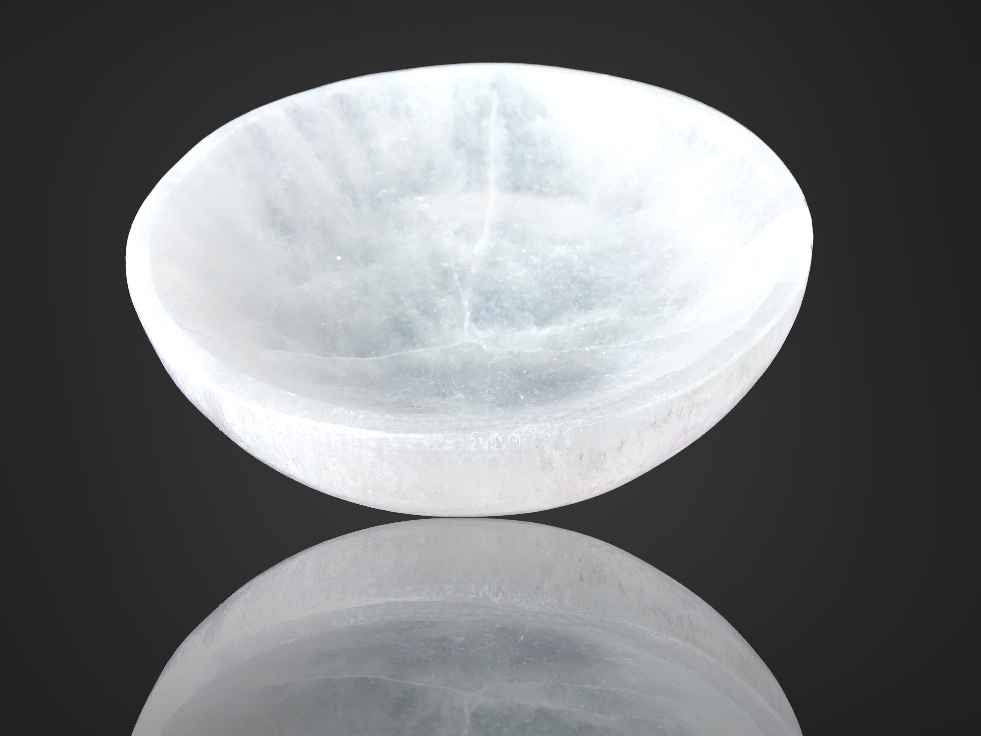 Steinfixx® Dekoschale Selenit Schale Bowl Ø 10cm- ca. 300gr. - Schmuckschale (Marokko, 1 St., Kristall Schale Deko), AAA-Qualität – Bild 3 von 5