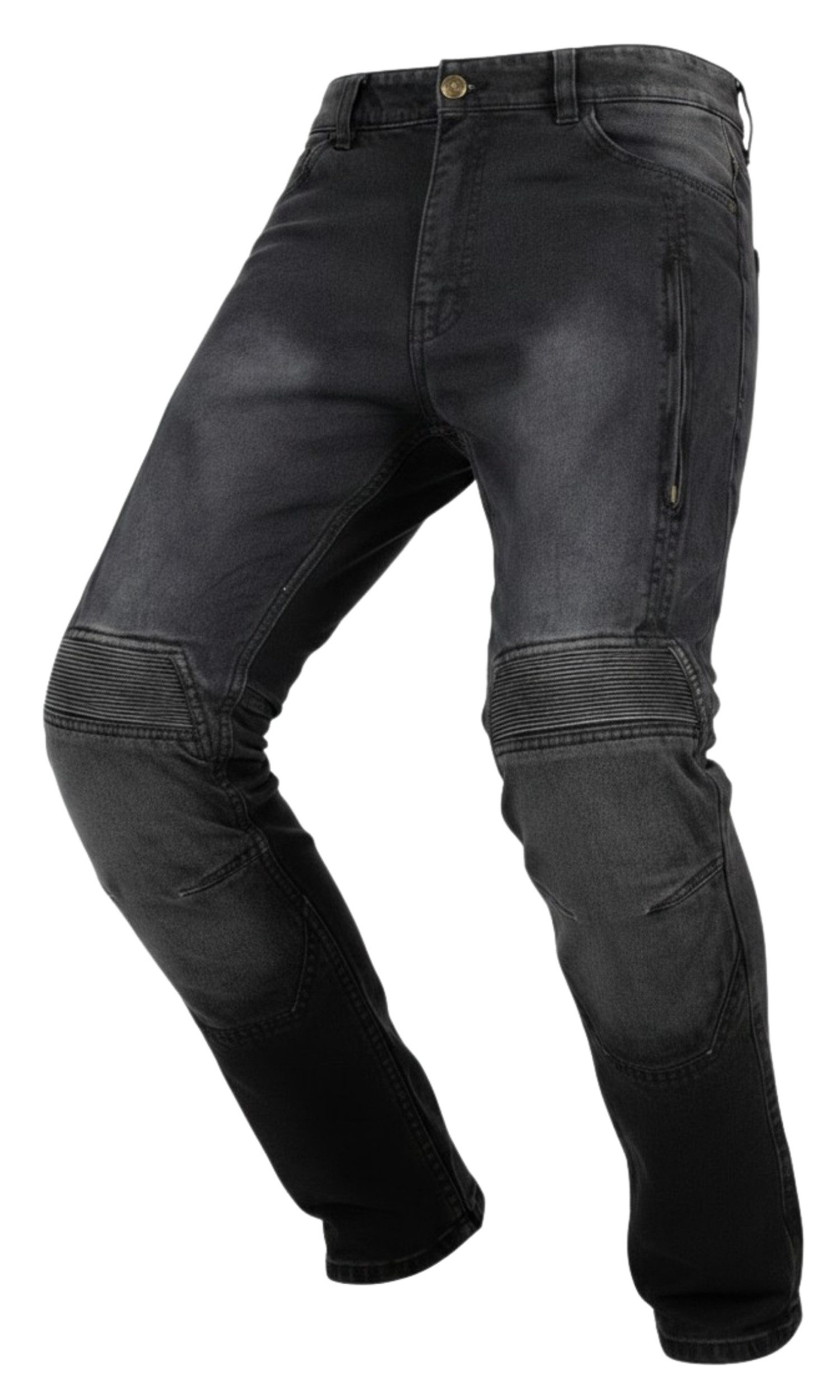 MDM Motorradhose Motorradhose Herren Motorradjeans Grau mit Protektoren, Aramid Motorradjeans Herren mit Aramid Verstärkung