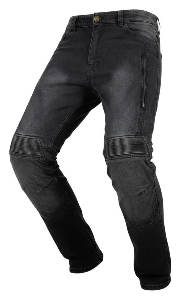 MDM Motorradhose Motorradhose Herren Motorradjeans Grau mit Protektoren, Aramid Motorradjeans Herren mit Aramid Verstärkung
