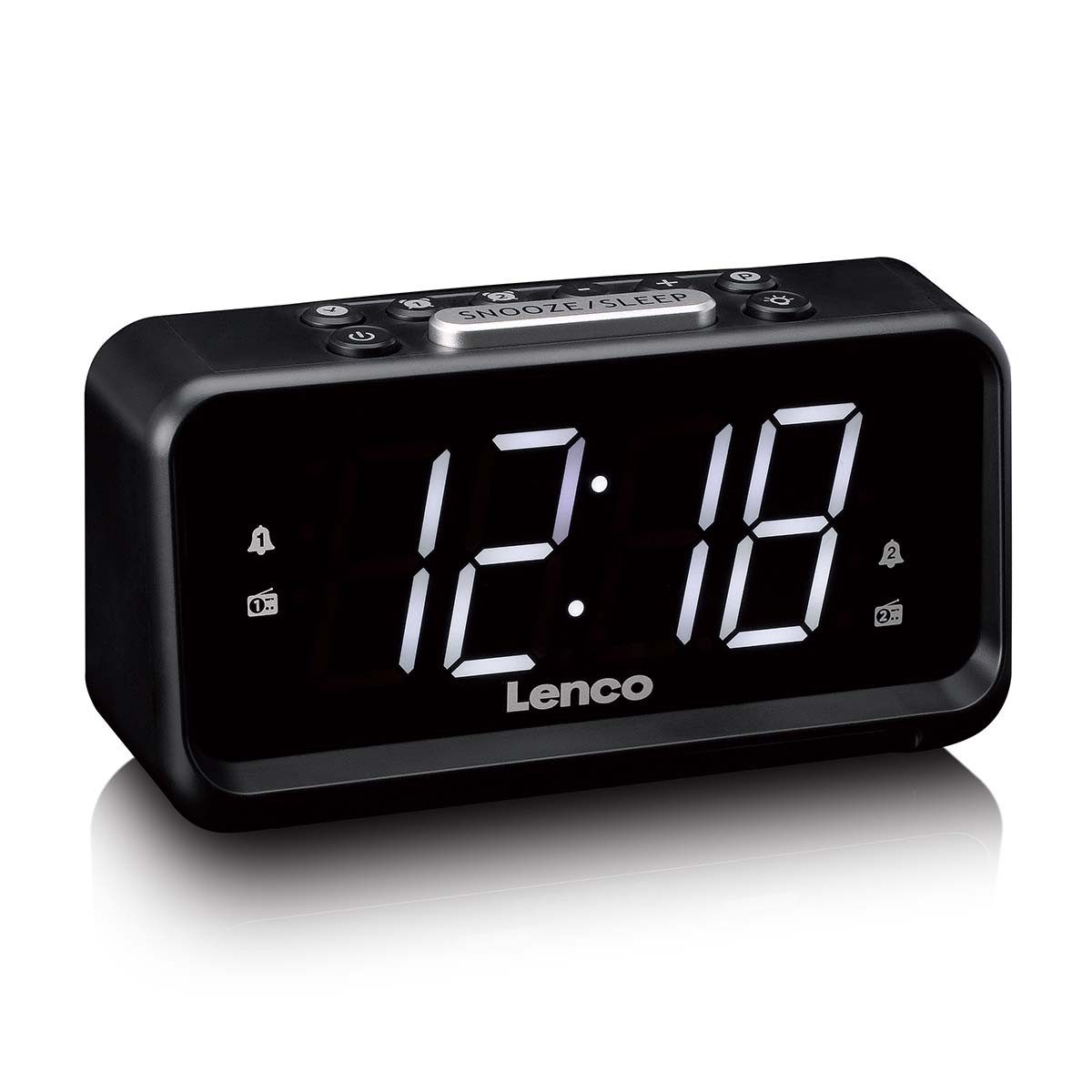 Lenco Radiowecker CR-28BK FM-Radio, Dual-Alarm, Schlummerfunktion, Nachtlicht, Sleep-Timer – Bild 5 von 5