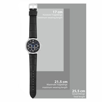 Rhodenwald & Söhne Chronograph Moonlight schwarz, mit Echtleder-Armband