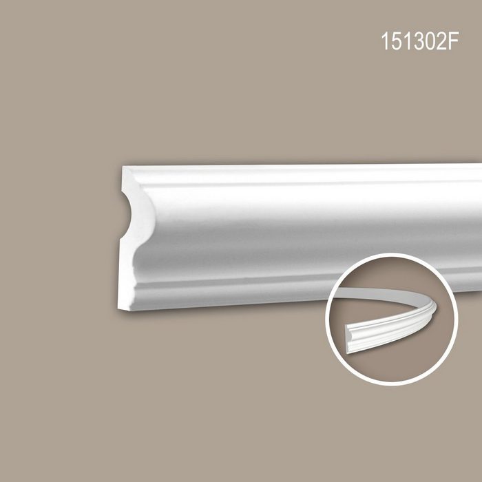 Profhome Flexprofil 151302F (Profilleiste 1-St. Flexible Wandleiste Stuckleiste Zierleiste 2 m) weiß vorgrundiert