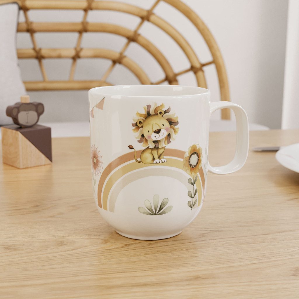 Villeroy & Boch Kinderbecher Roar like a Lion Kinderbecher mit Henkel, groß, 1-tlg., Porzellan, Premium Porcelain, mikrow.- & spülm.sicher, Made in Germany