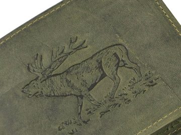 Greenburry Geldbörse Vintage Hunting, Lederbörse, Portemonnaie, Hirsch-Prägung