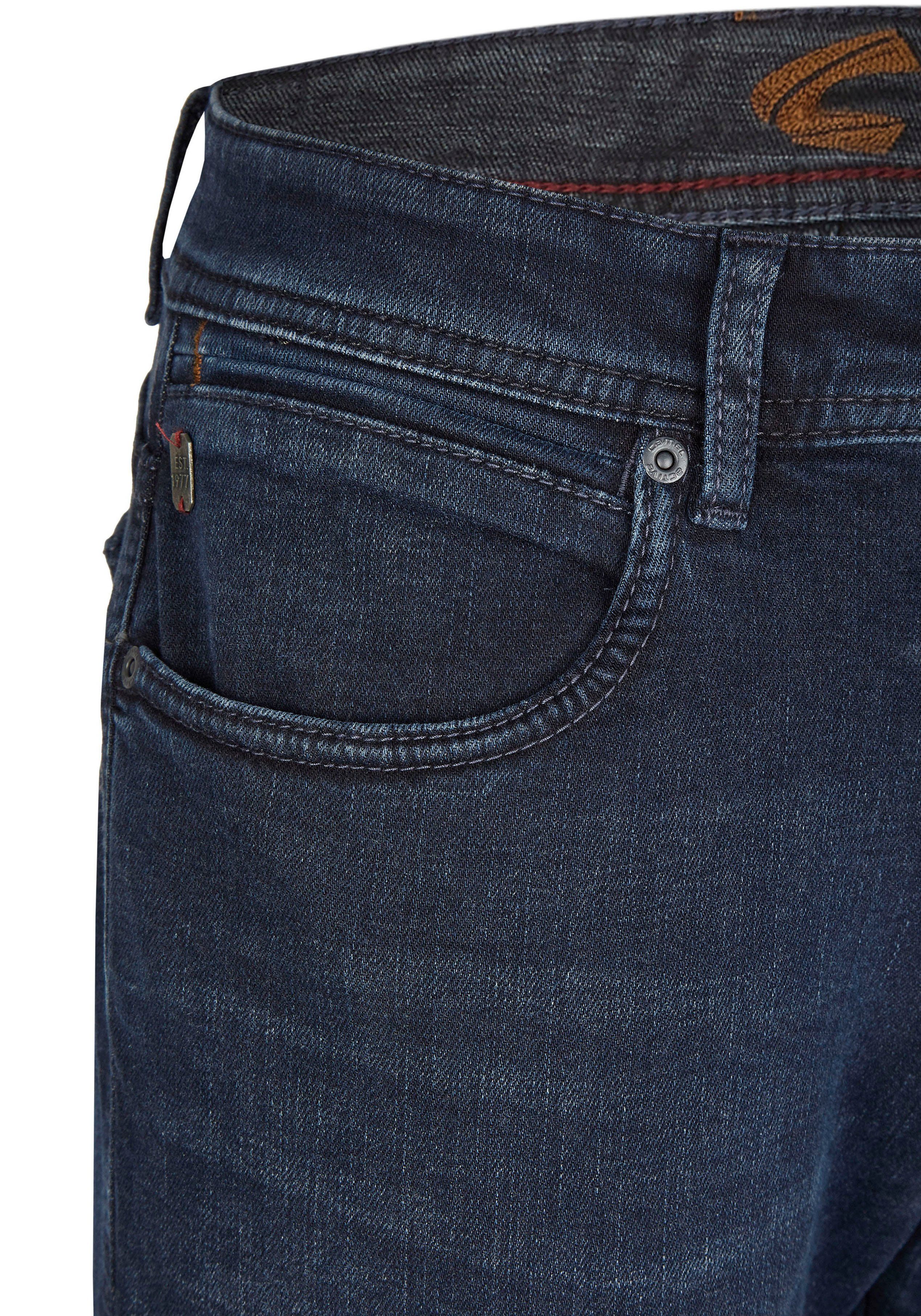 leichter Used-Look MADISON darkblue-used active camel 5-Pocket-Jeans