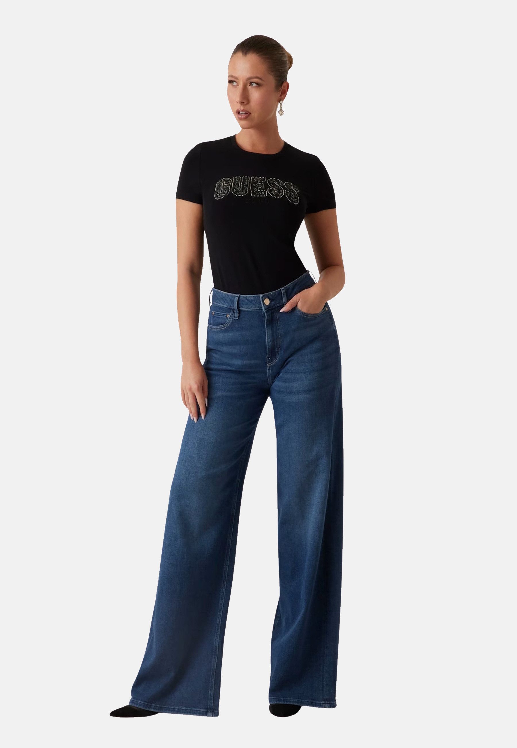 Guess T-Shirt T-Shirt LOGO LACE Kurzarmshirt günstig online kaufen