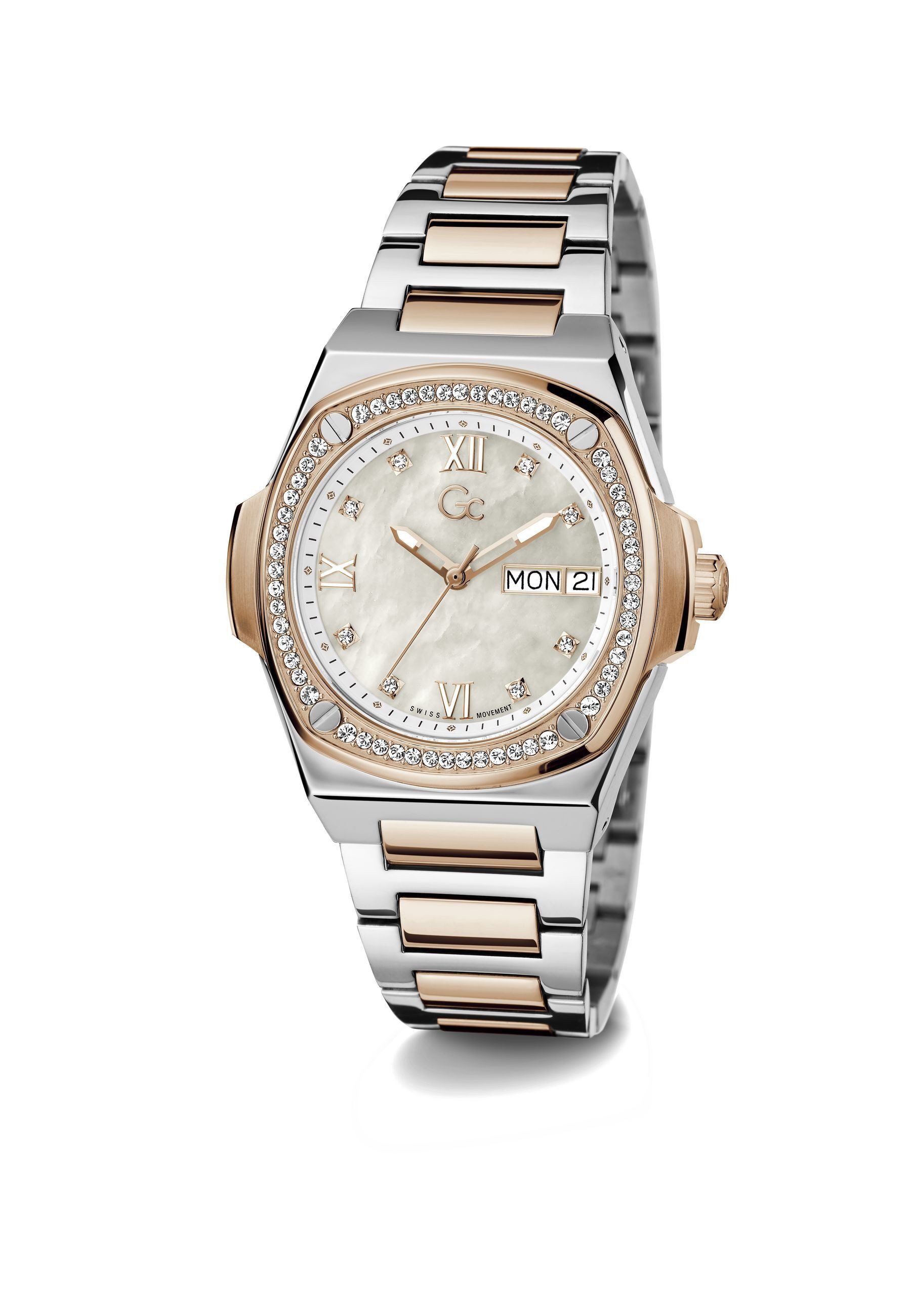 Guess Collection Quarzuhr Gc Coussin Shape Lady Large Size Metal, (1-tlg., Not a set – not applicable to this product), Quarz Analog